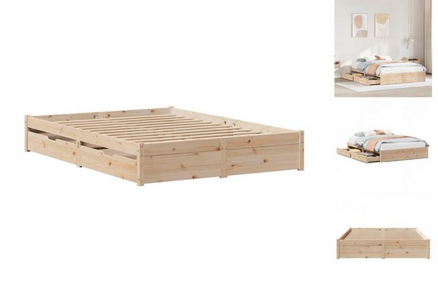 vidaXL Bettgestell Massivholzbett ohne Matratze 120x200 cm Kiefernholz Bett günstig online kaufen