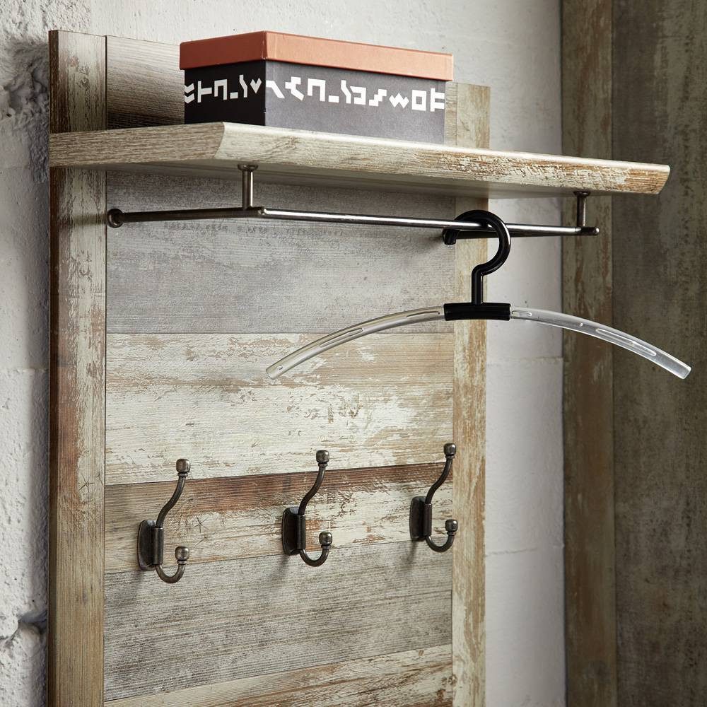 Lomadox Garderobenpaneel BRANSON-36, Vintage Driftwood Braun, günstig online kaufen