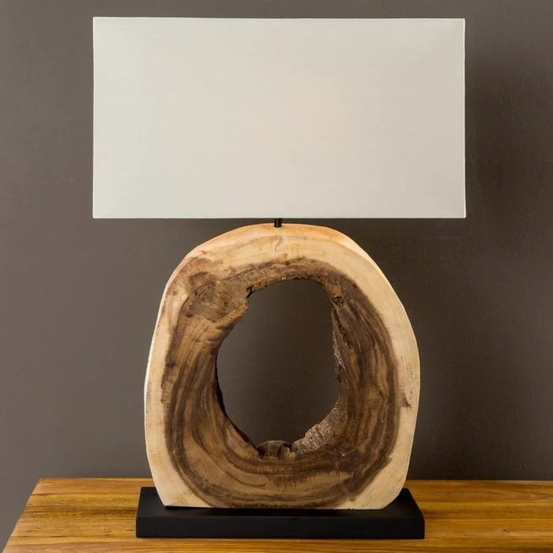 XL Tischlampe BINJAI Beige aus Treibholz handgefertigt 60cm H?he günstig online kaufen