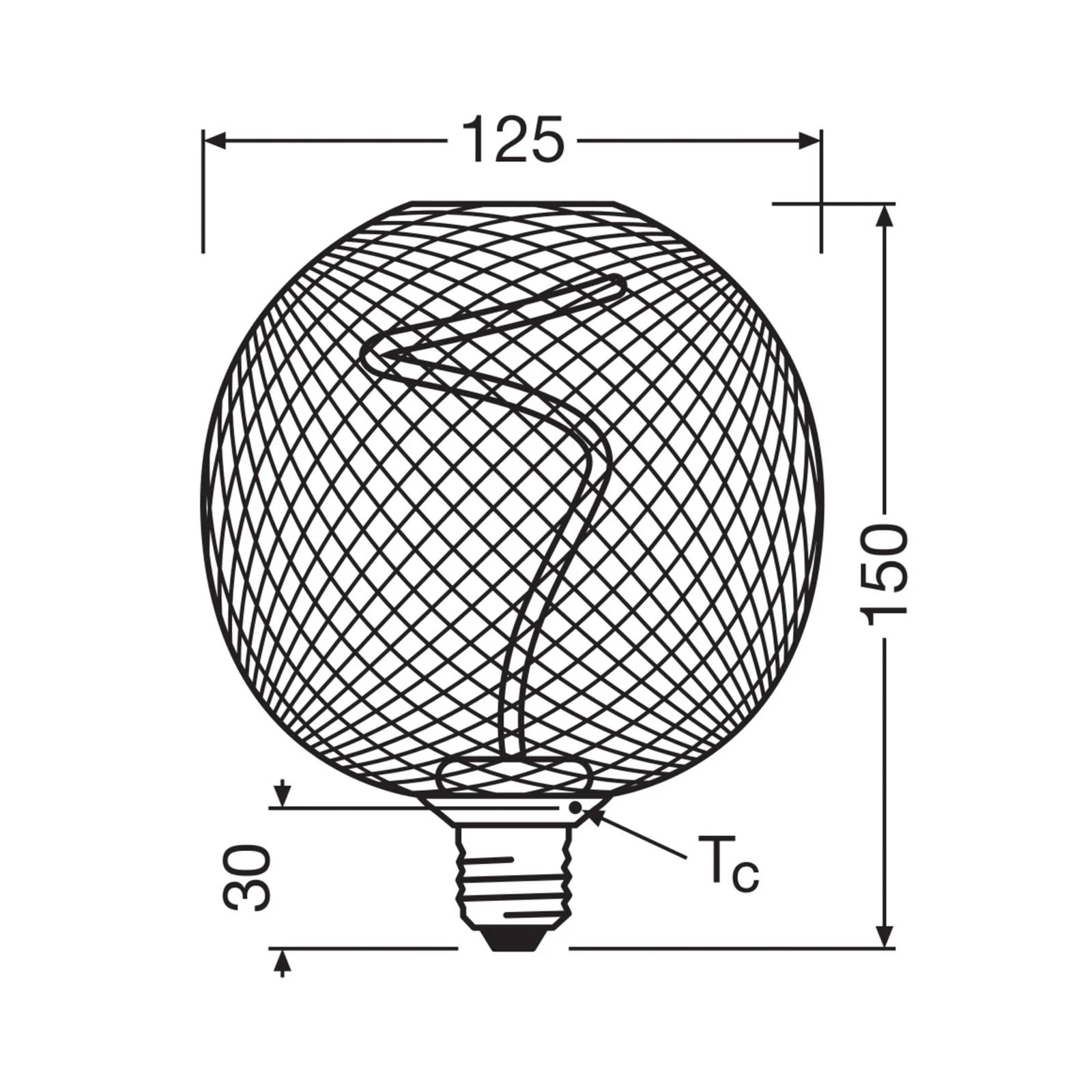 OSRAM Decor LED Spiral Filament Globe E27 3,5W schwarz 818 günstig online kaufen