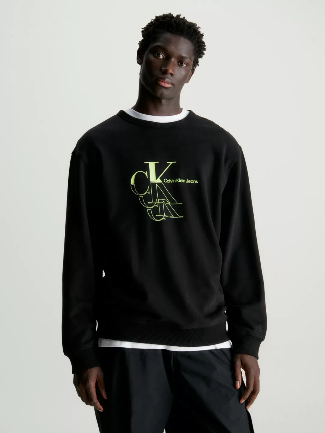 Calvin Klein Jeans Sweatshirt MONOGRAM ECHO CREW NECK mit Logodruck günstig online kaufen