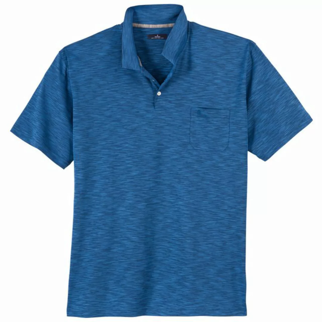 RAGMAN Poloshirt Große Größen Herren Poloshirt blau geflammt Softknit Ragma günstig online kaufen