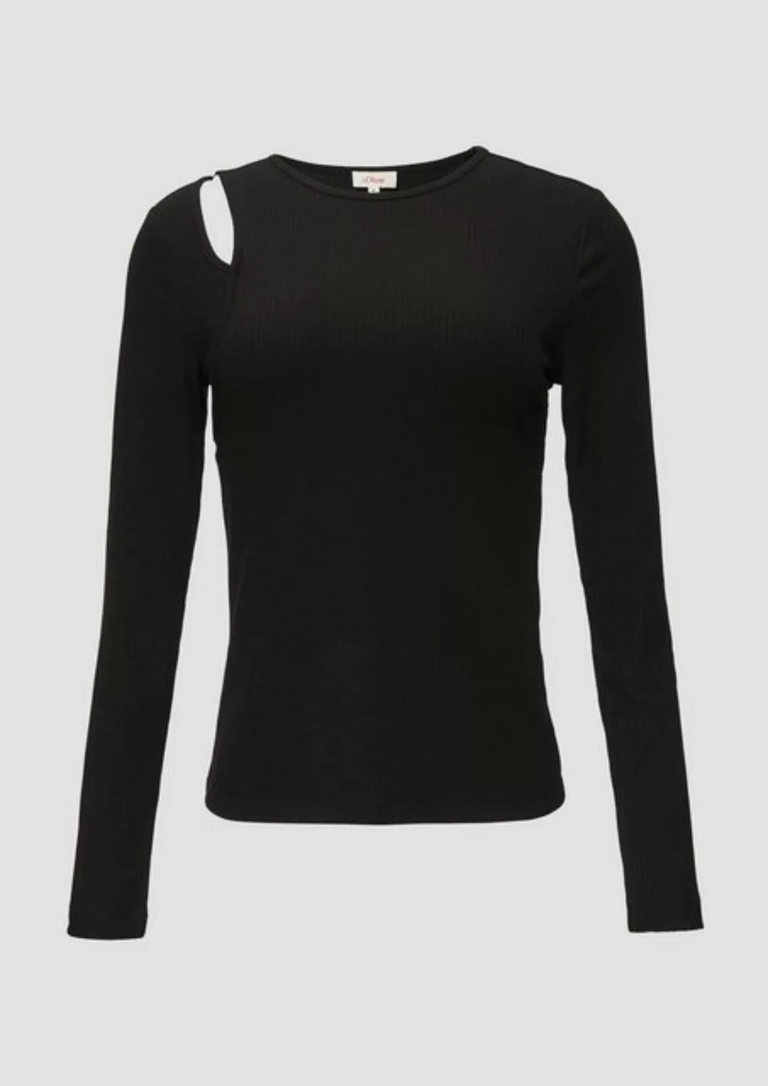 s.Oliver Langarmshirt Geripptes Longsleeve mit Cut-Out Cut Out günstig online kaufen