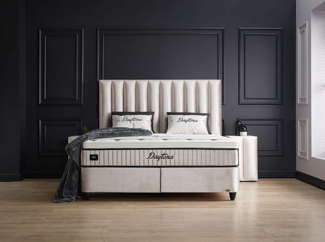 Viva Möbel Boxspringbett DAYTONA (Komplett Set, 4-St), Luxusbett mit Bettka günstig online kaufen