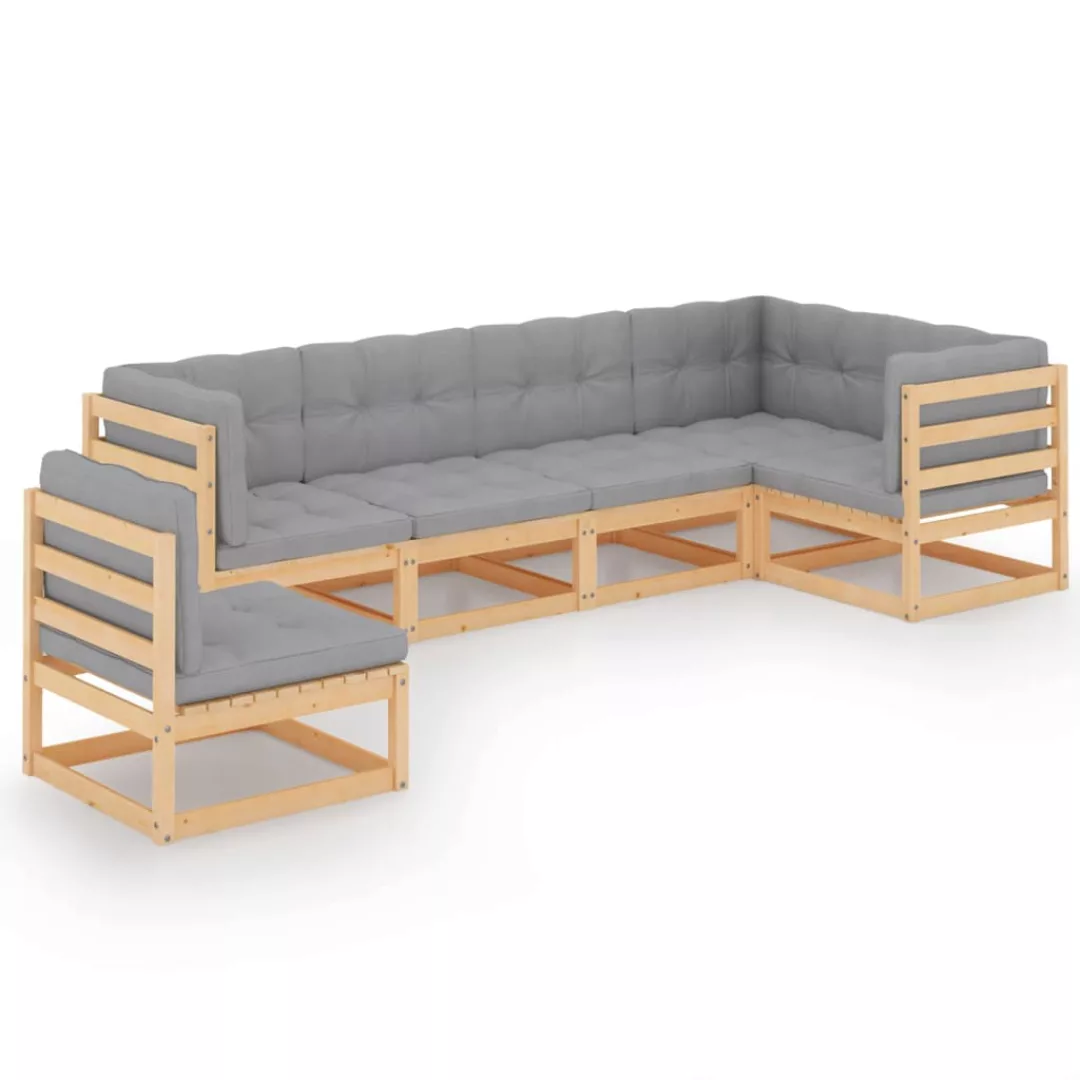 6-tlg. Garten-lounge-set Mit Kissen Kiefer Massivholz günstig online kaufen