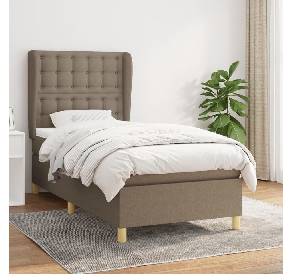 vidaXL Boxspringbett Boxspringbett mit Matratze Creme 100x200 cm Stoff Bett günstig online kaufen