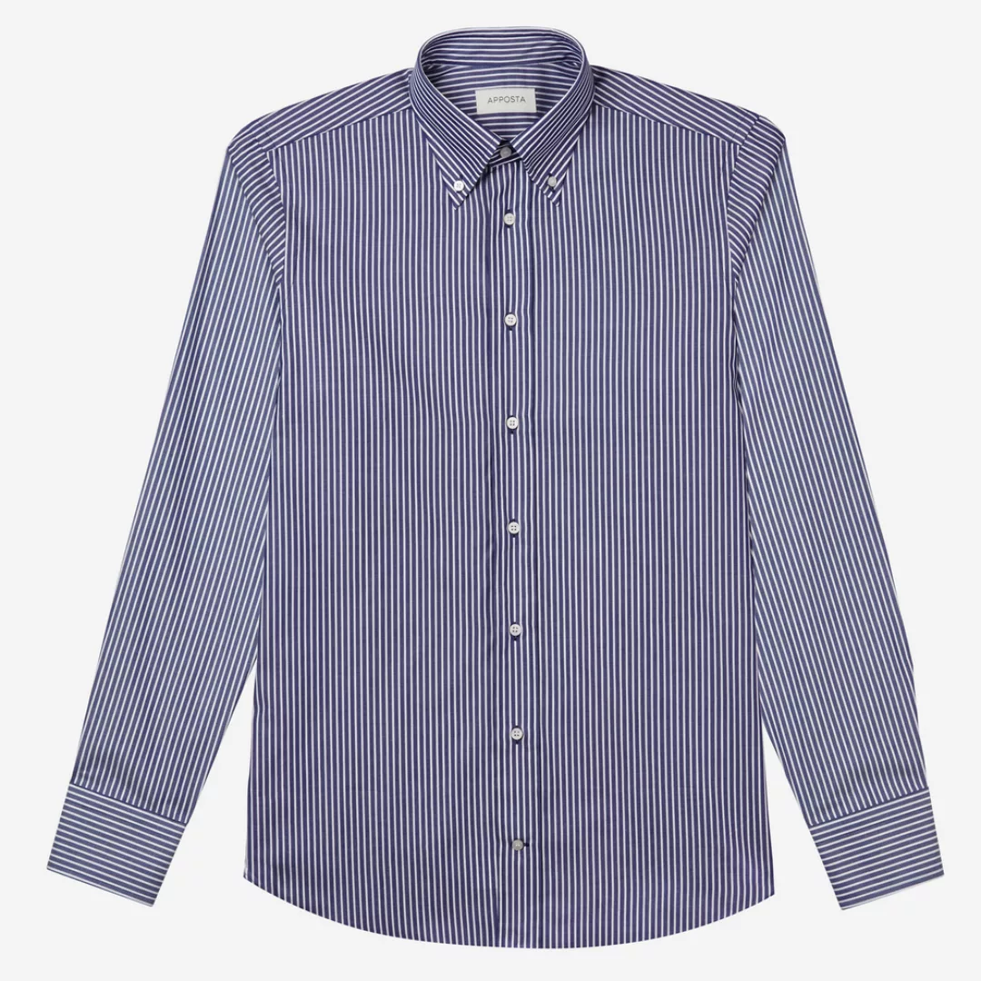 Hemd  streifen  marineblau baumwolle fil-à-fil, kragenform  button-down-kra günstig online kaufen