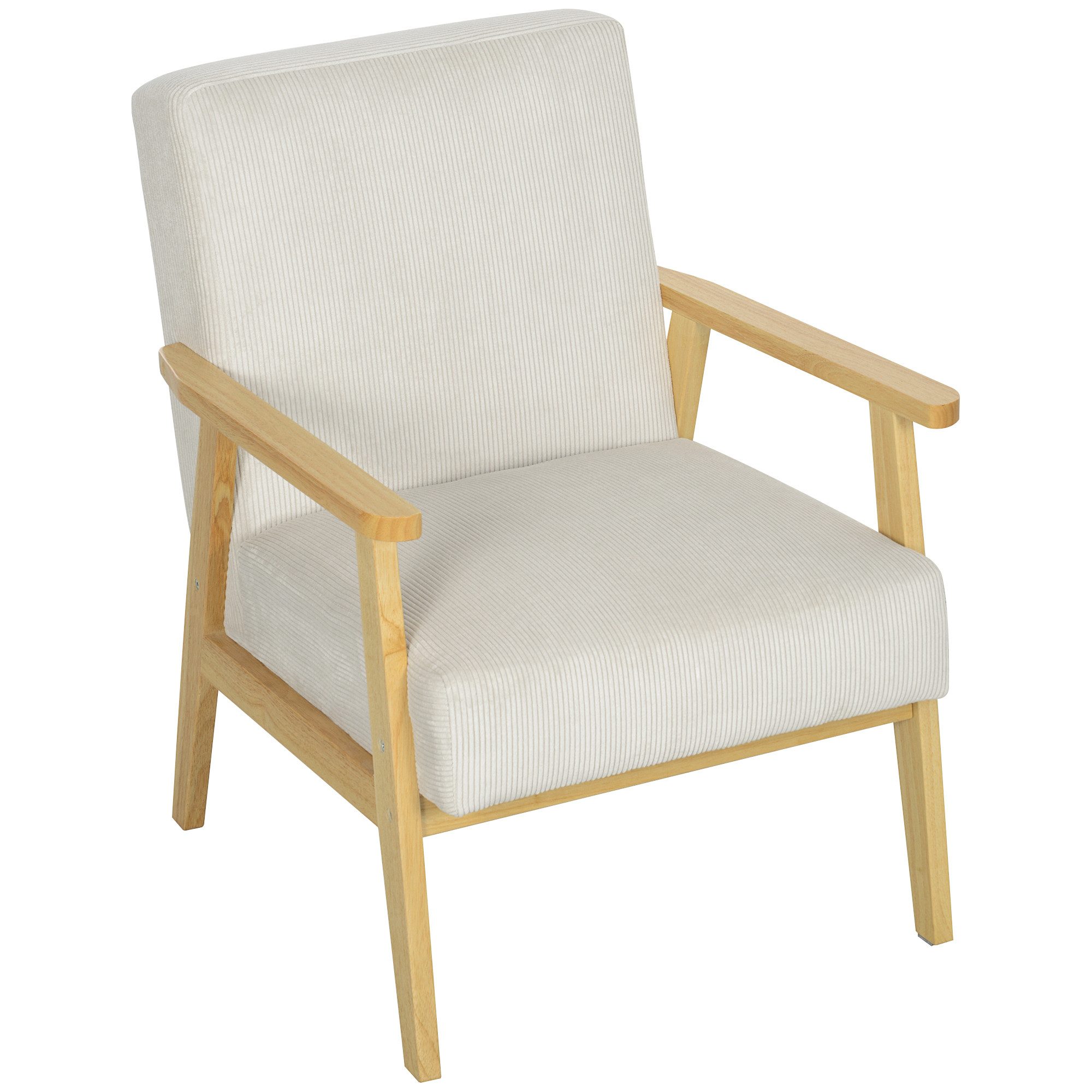 HOMCOM Sessel mit Armlehne, Holzbeine (Akzentsessel, günstig online kaufen