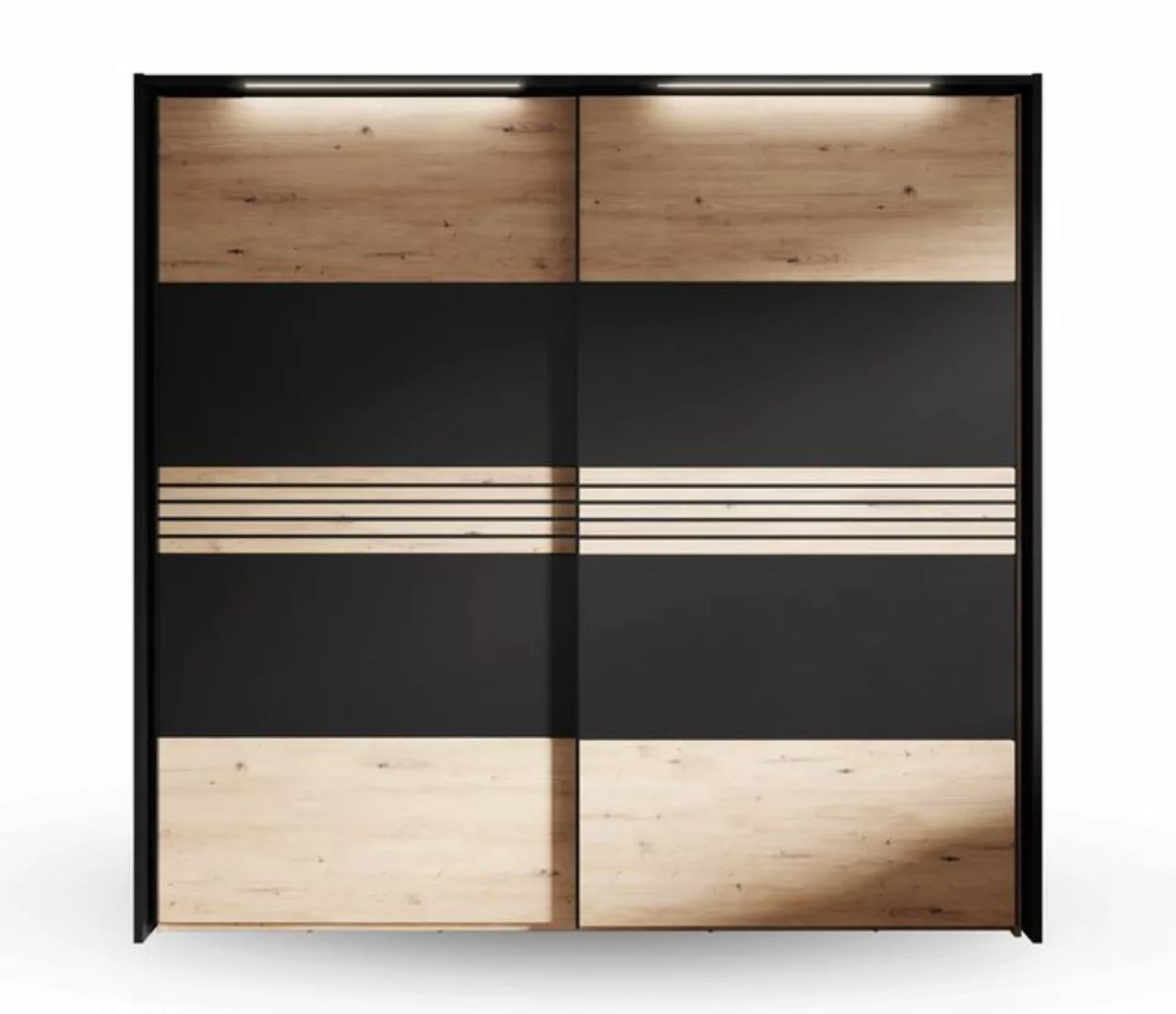 möbelando Schwebetürenschrank MELIKA 302SX (BxHxT: 220x213,1x60 cm) in F:Sc günstig online kaufen