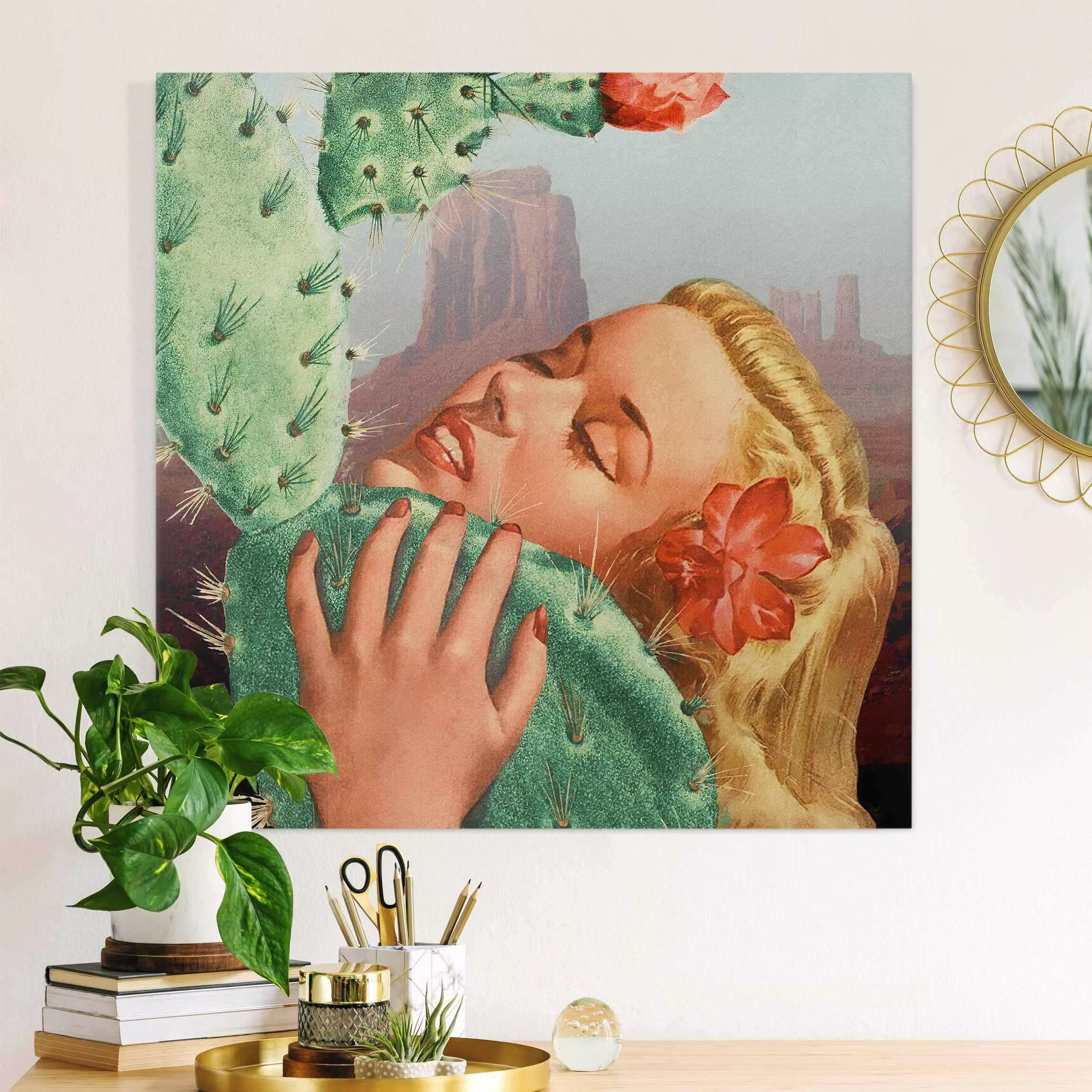 Leinwandbild Kaktus-Liebe günstig online kaufen