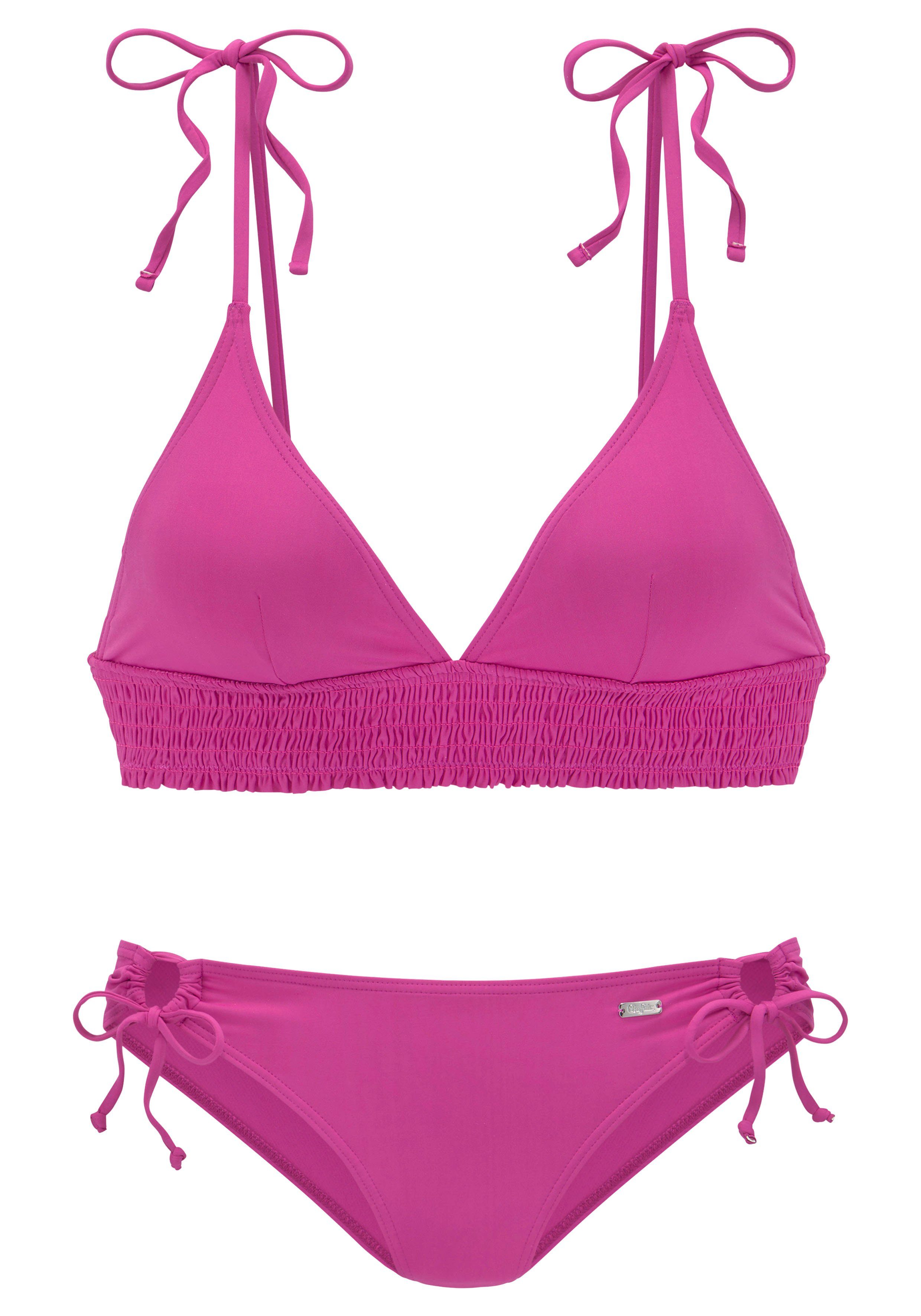 Buffalo Triangel-Bikini mit gesmoktem Einsatz günstig online kaufen