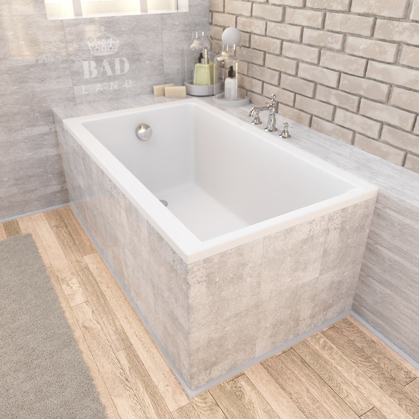 KOLMAN Badewanne Rechteck Capri 100x70, Ablaufgarnitur günstig online kaufen