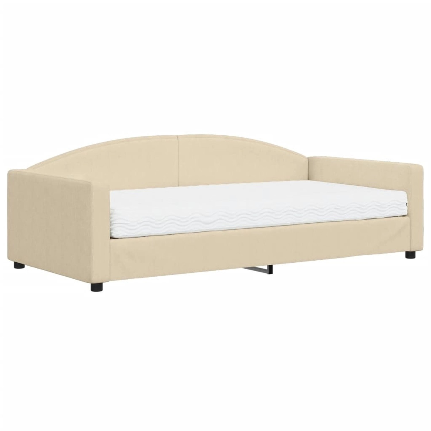 vidaXL Gästebett Gästebett Tagesbett mit Matratze Creme 100x200 cm Stoff Be günstig online kaufen