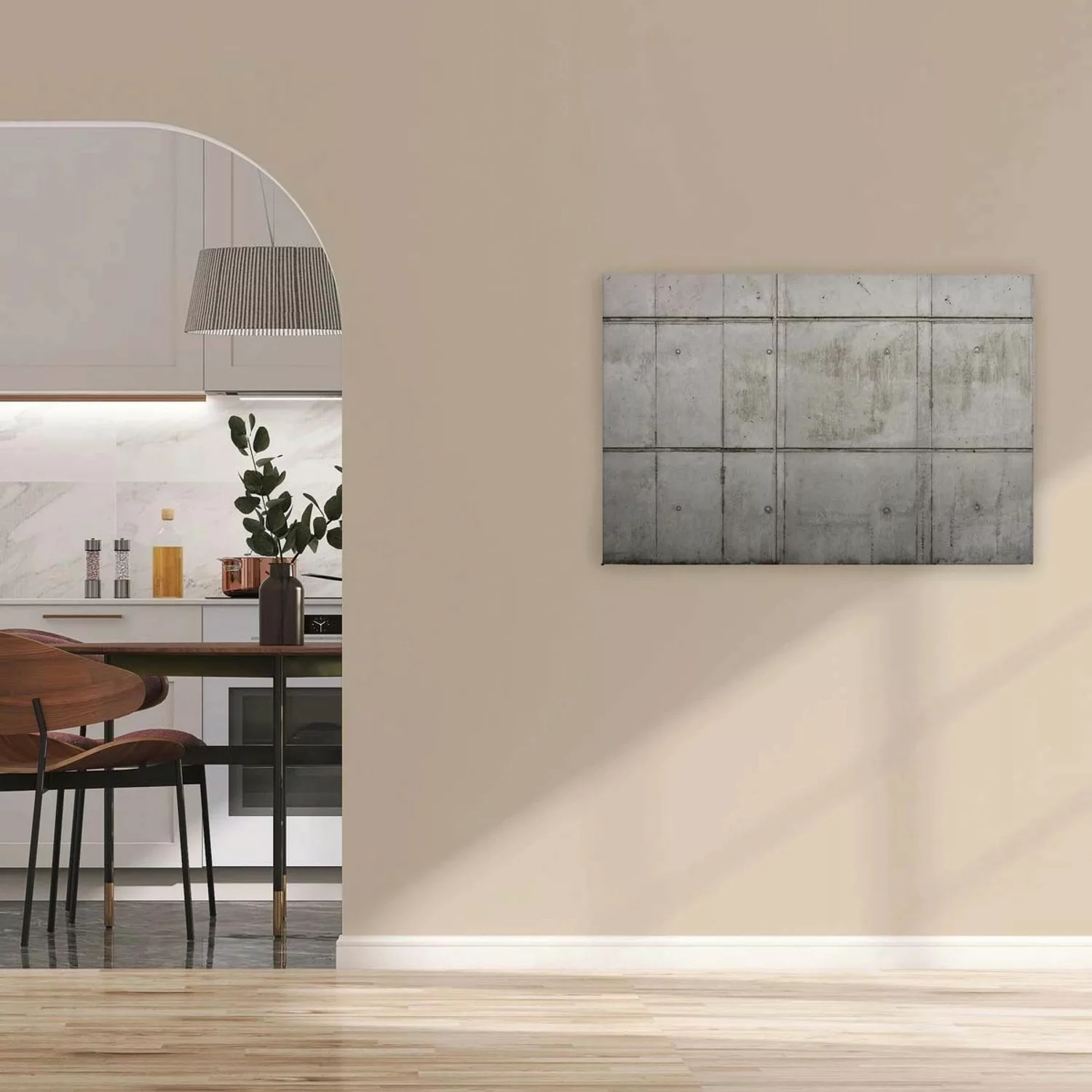 Bricoflor Leinwand In Betonoptik Mit 3D Effekt Graues Wandbild In Industria günstig online kaufen