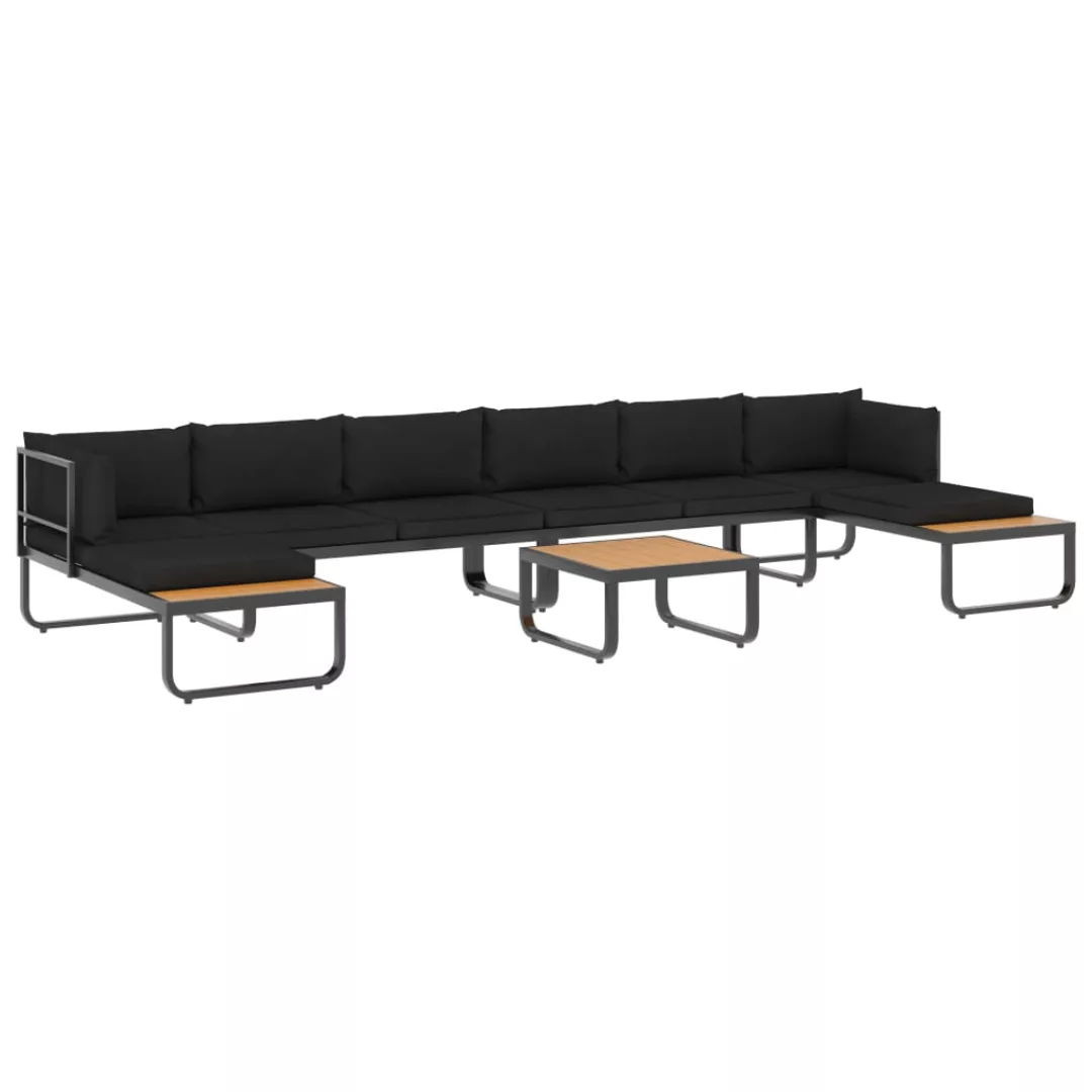 5-tlg. Garten-ecksofa-set Mit Auflagen Aluminium Und Wpc günstig online kaufen