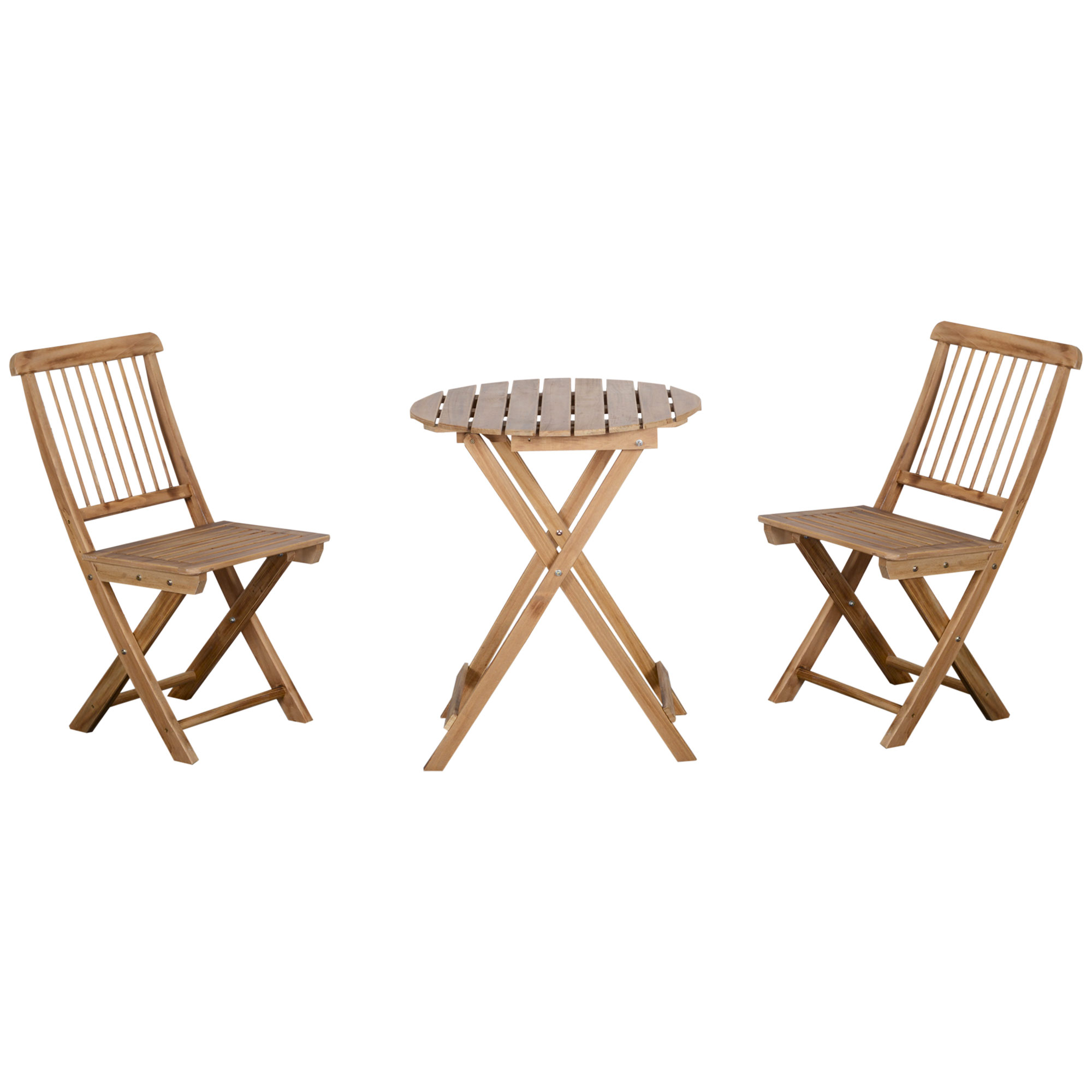 Outsunny Bistroset für 2 Personen klappbar Holz Gartenset Balkonset mit 2 S günstig online kaufen