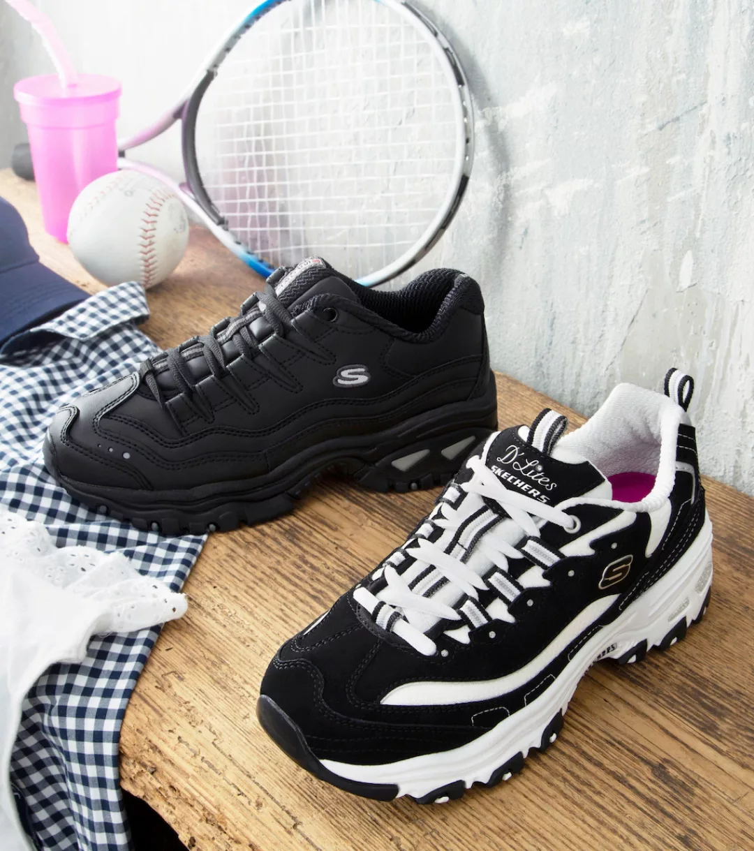 Skechers Sneaker "D´Lites - Biggest Fan", Freizeitschuh, Halbschuh, Schnürs günstig online kaufen