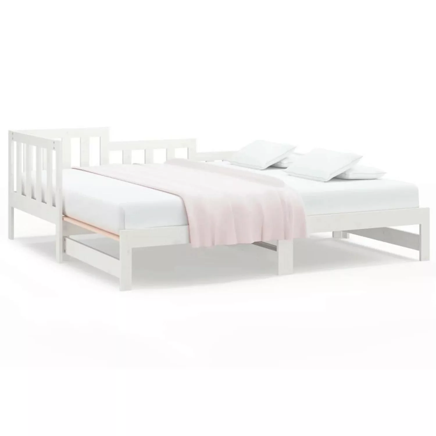 vidaXL Tagesbett Ausziehbar Weiß 2x(90x190) cm Massivholz Kiefer1280259 günstig online kaufen