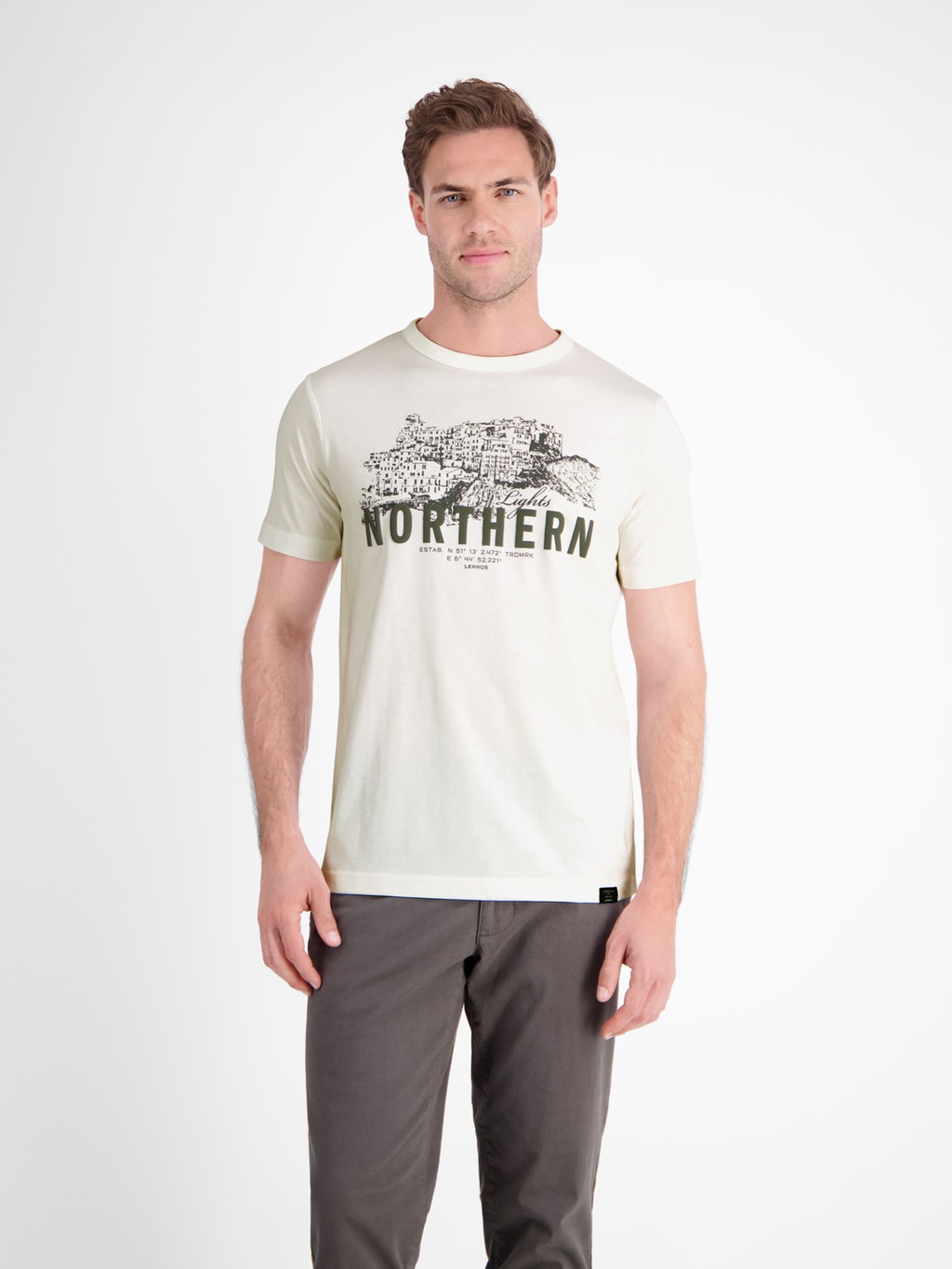 LERROS T-Shirt "LERROS Unifarbenes T-Shirt mit Brustprint" günstig online kaufen