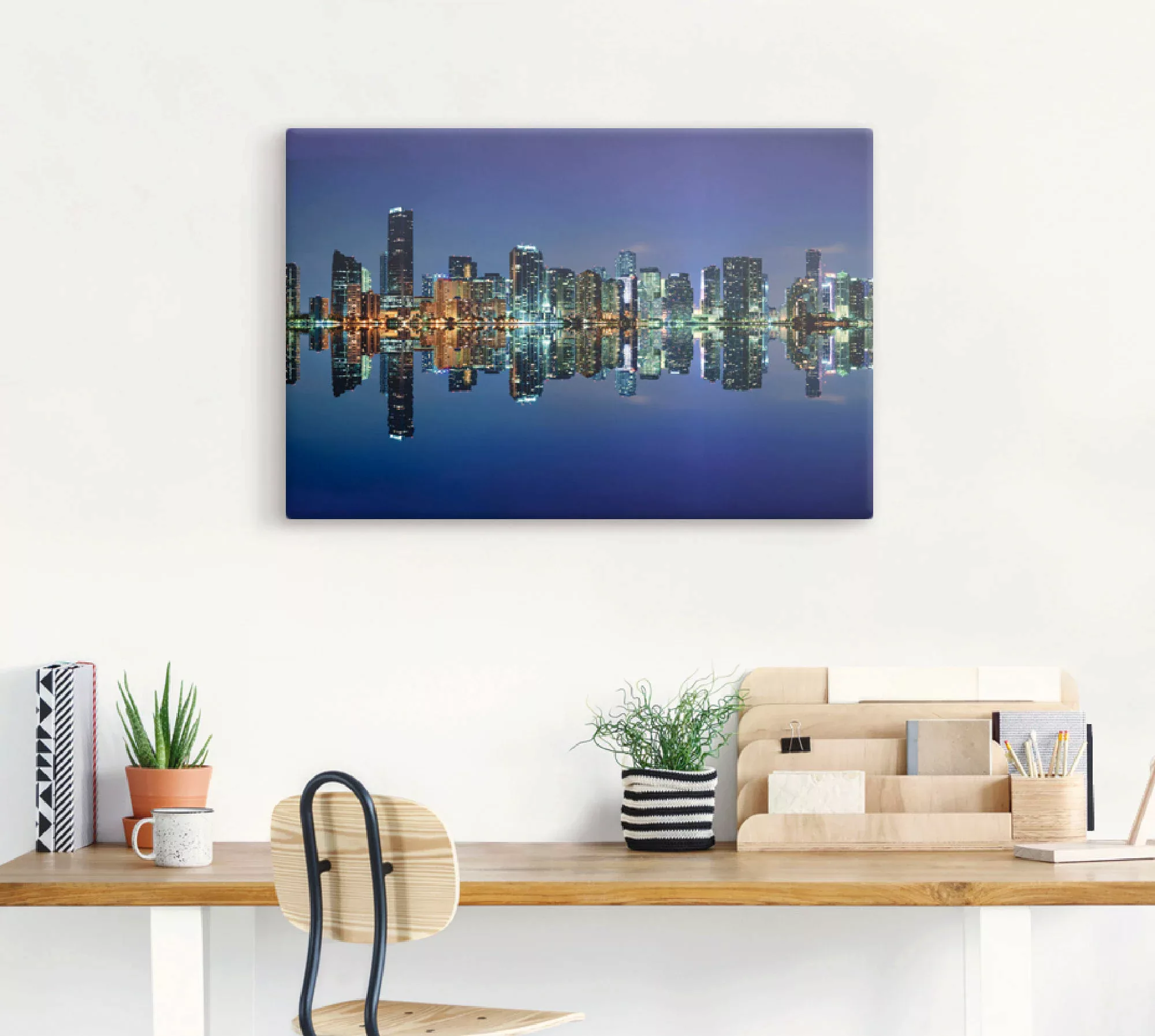 Artland Leinwandbild »Miami Skyline«, Amerika, (1 St.), auf Keilrahmen gesp günstig online kaufen