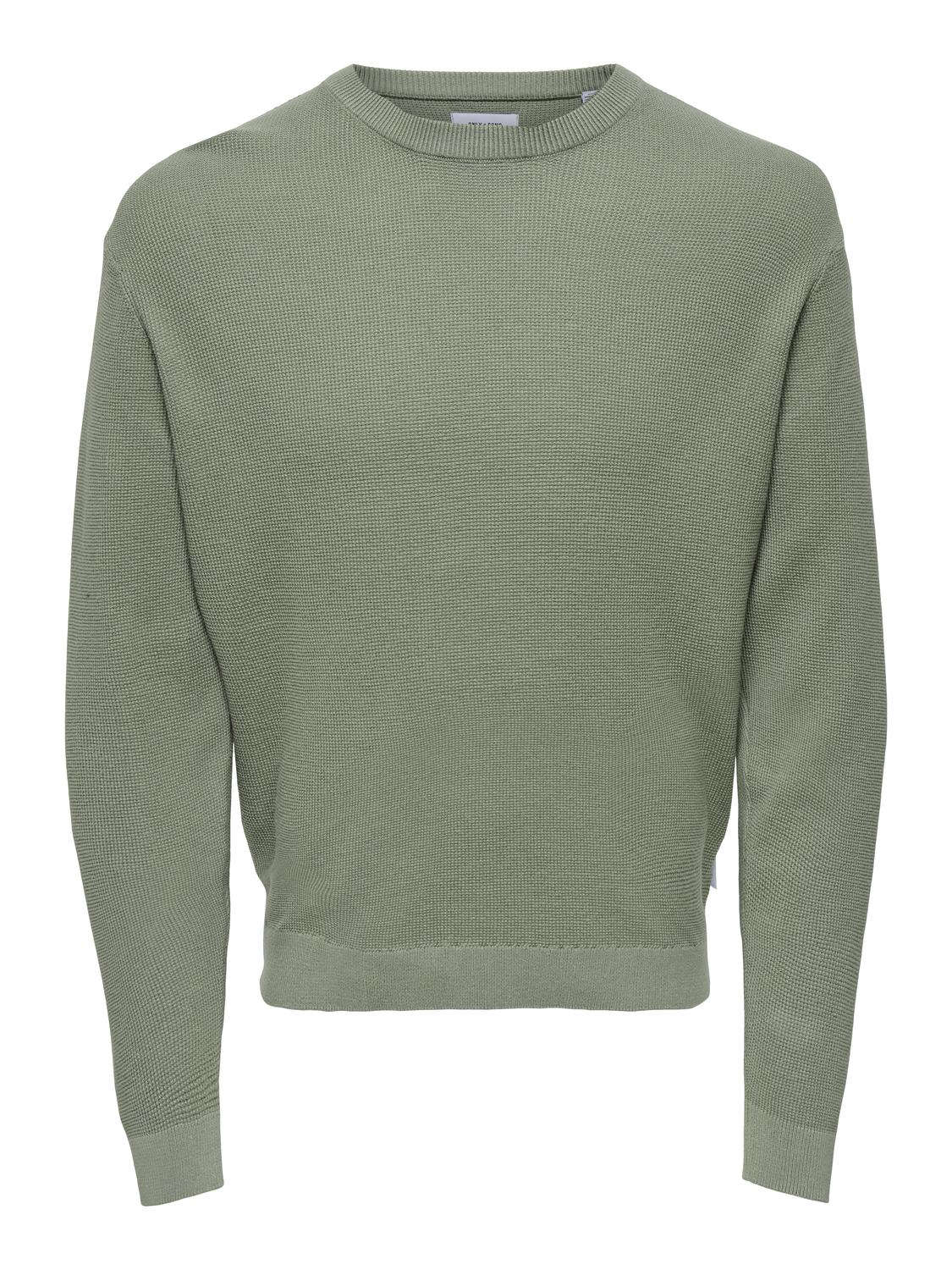 ONLY & SONS Rundhalspullover ONSTONY DS 12 LS WAFFLE CREW KNIT günstig online kaufen