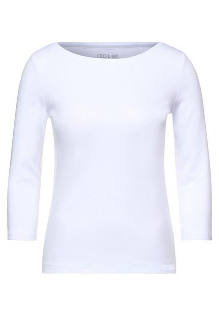 Cecil 3/4-Arm-Shirt Cecil Basic Shirt in Unifarbe in White (1-tlg) Locker g günstig online kaufen