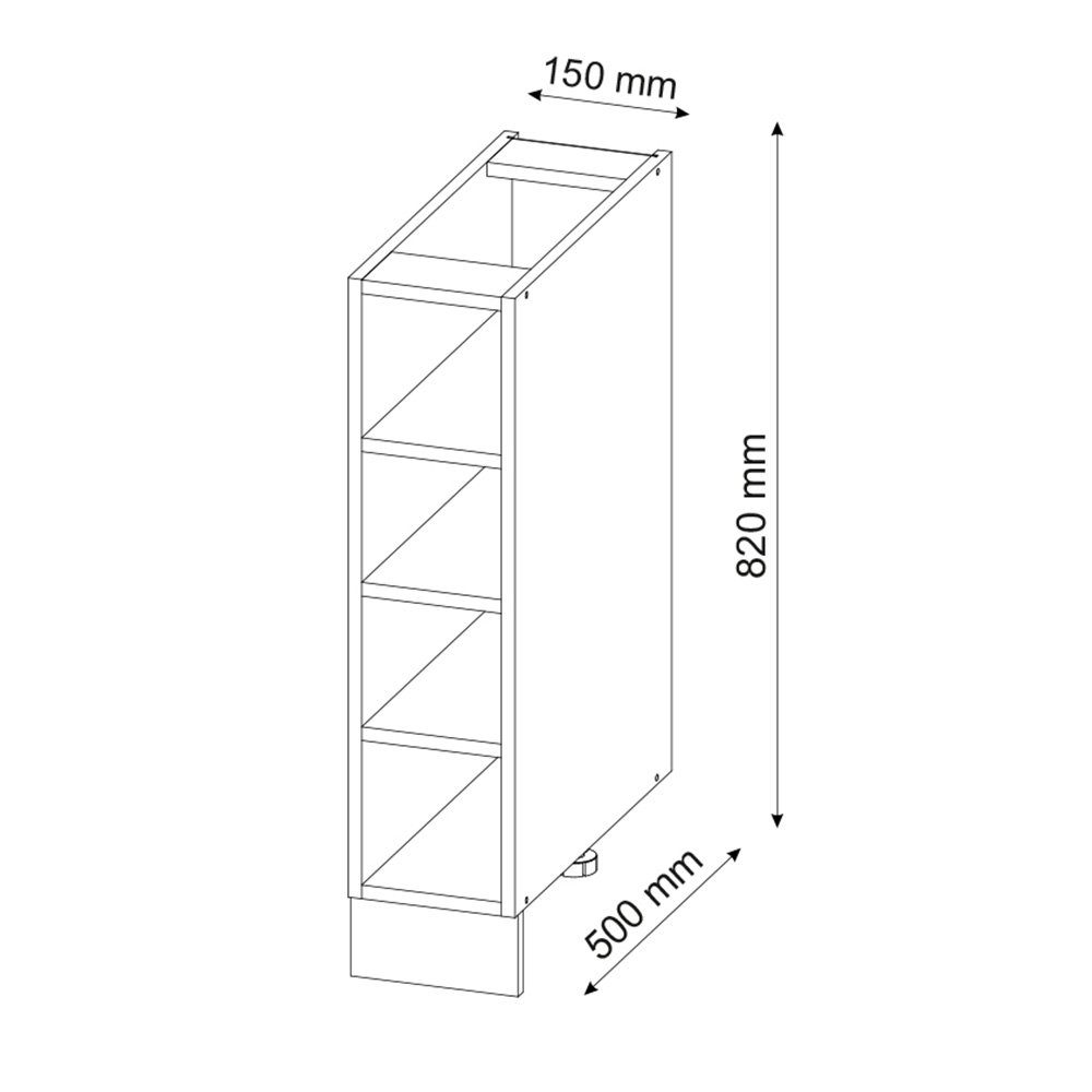 Vicco Unterschrank Fame-Line, Anthrazit, 15 cm günstig online kaufen