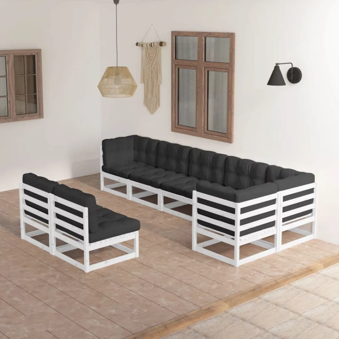 8-tlg. Garten-lounge-set Mit Kissen Kiefer Massivholz günstig online kaufen