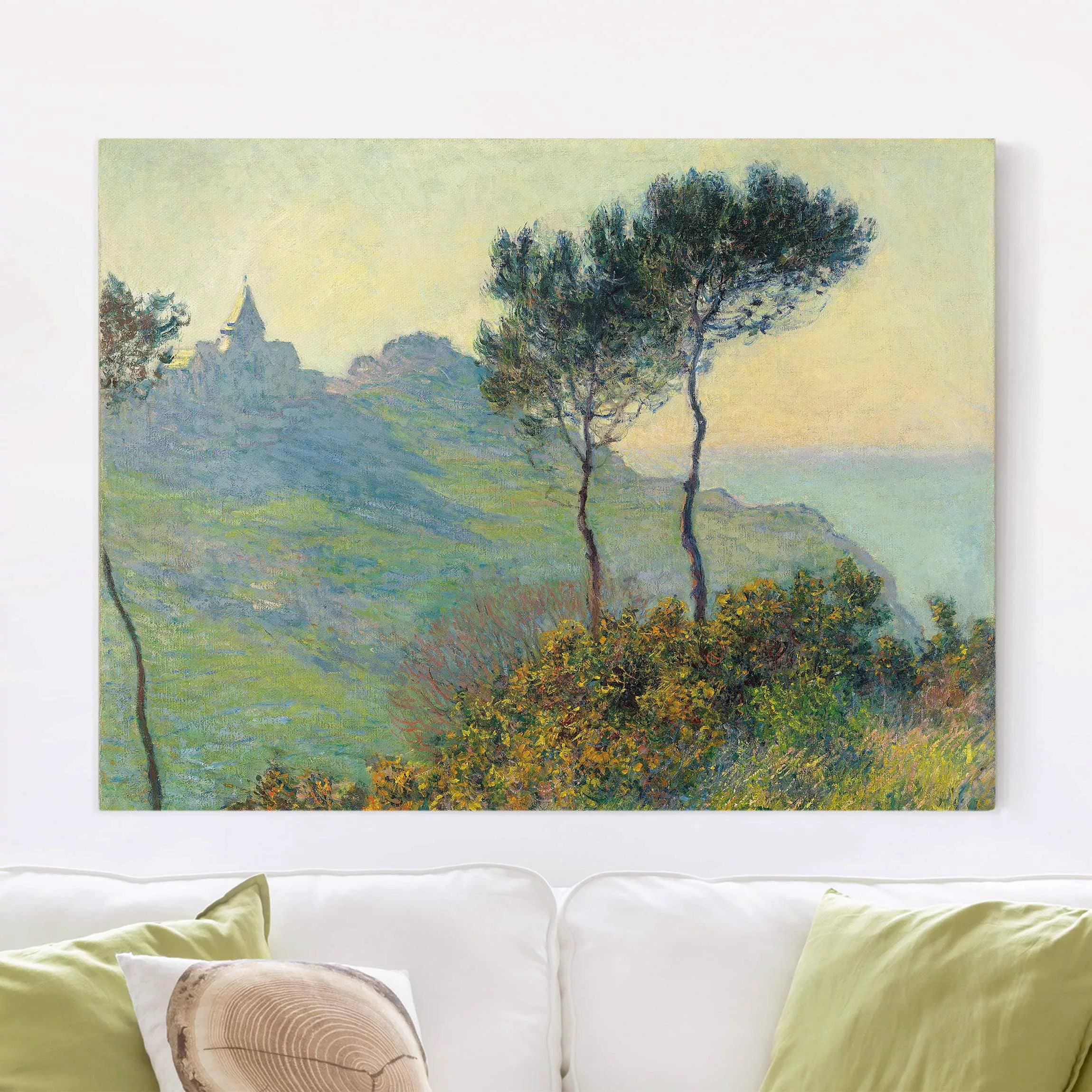 Leinwandbild Kunstdruck - Querformat Claude Monet - Varengeville Abendsonne günstig online kaufen