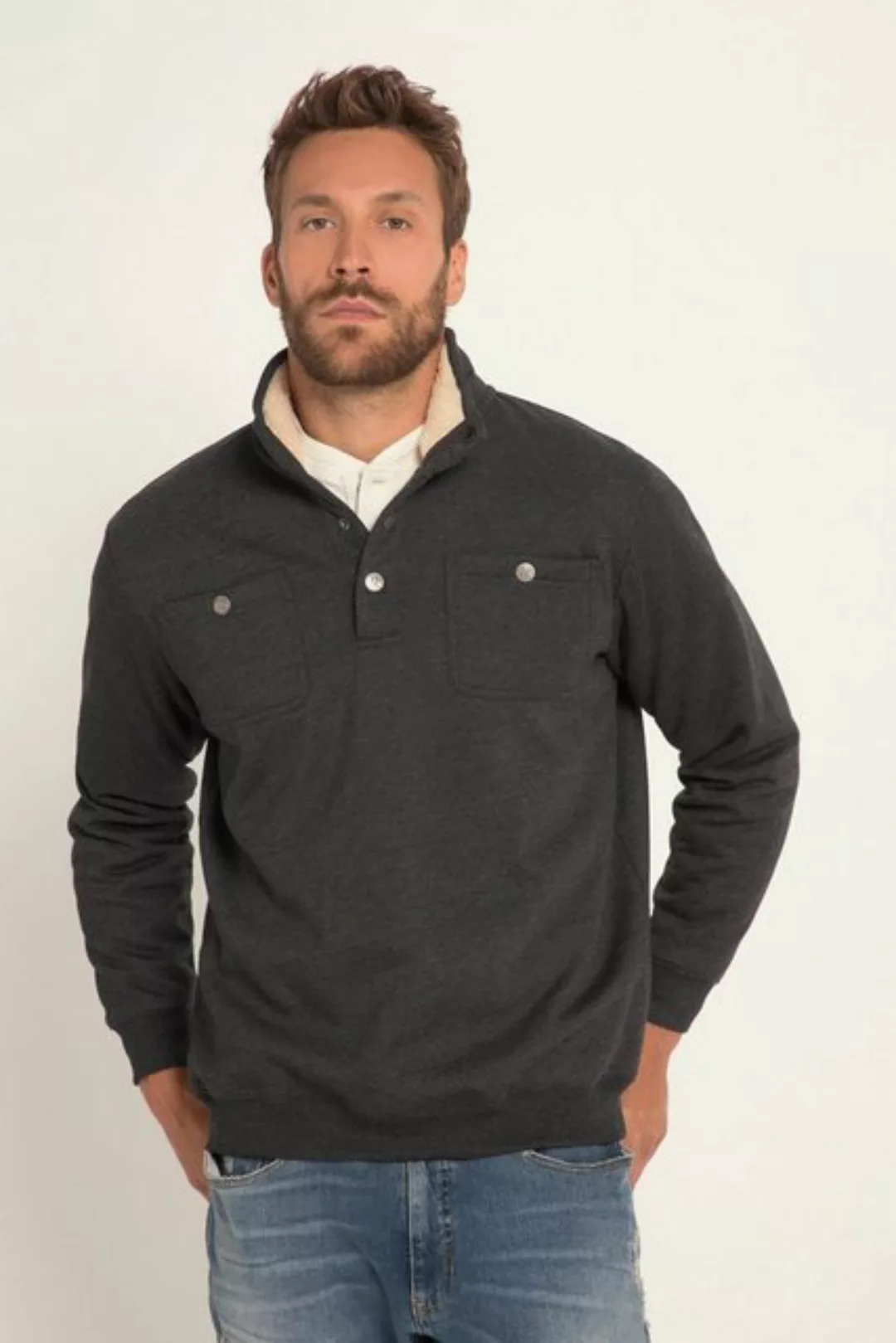 JP1880 Sweatshirt Sweattroyer Langarm Teddyfutter Stehkragen günstig online kaufen