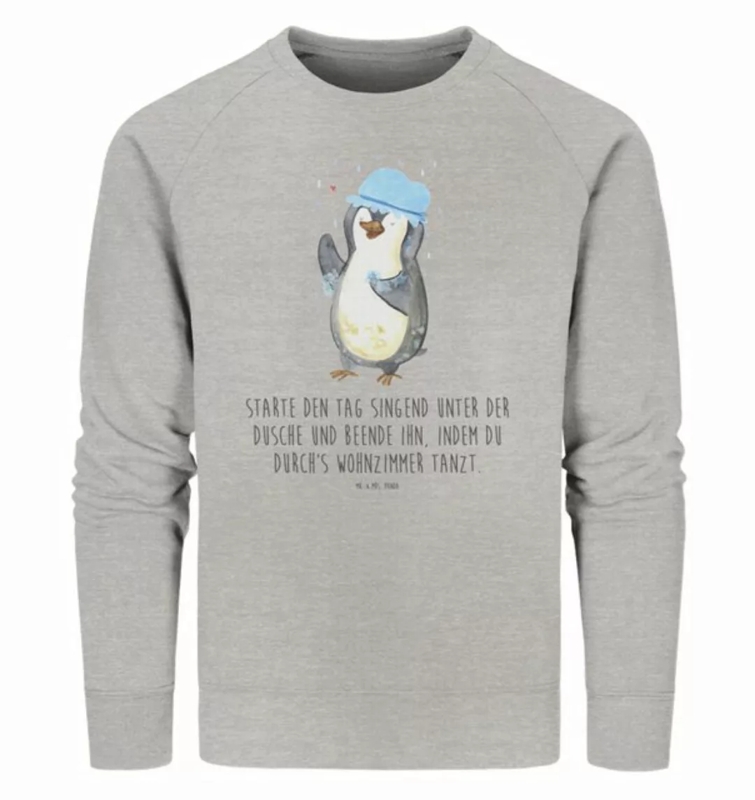 Mr. & Mrs. Panda Longpullover Größe S Pinguin Duschen - Heather Grey - Gesc günstig online kaufen