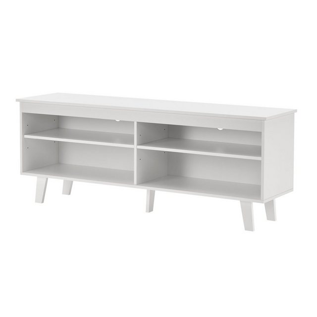 en.casa TV-Schrank »Stenløse« mit 4 Ablagefächern 150x38x58 cm Weiß günstig online kaufen