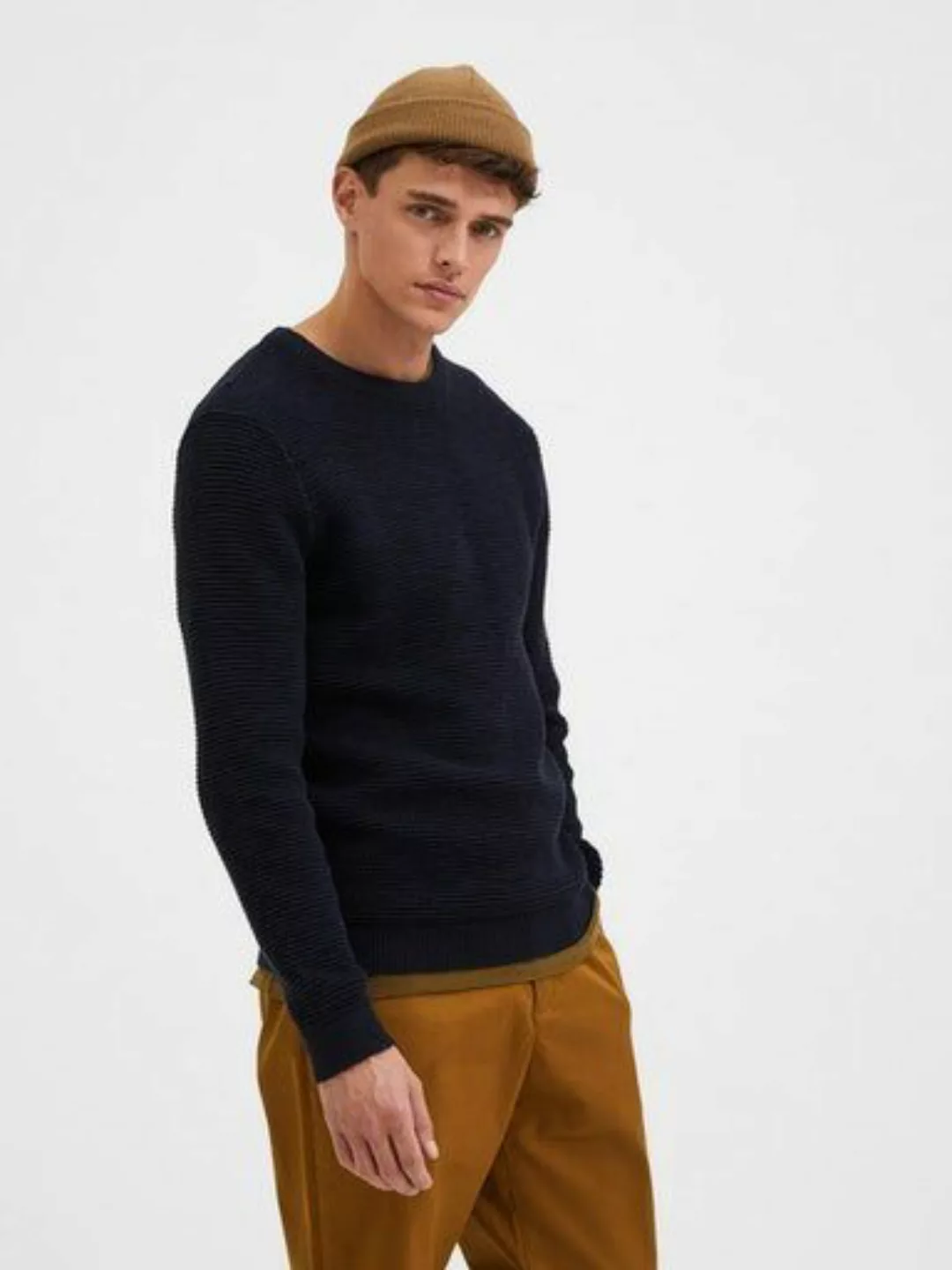 SELECTED HOMME Rundhalspullover SLHVINCE LS KNIT günstig online kaufen