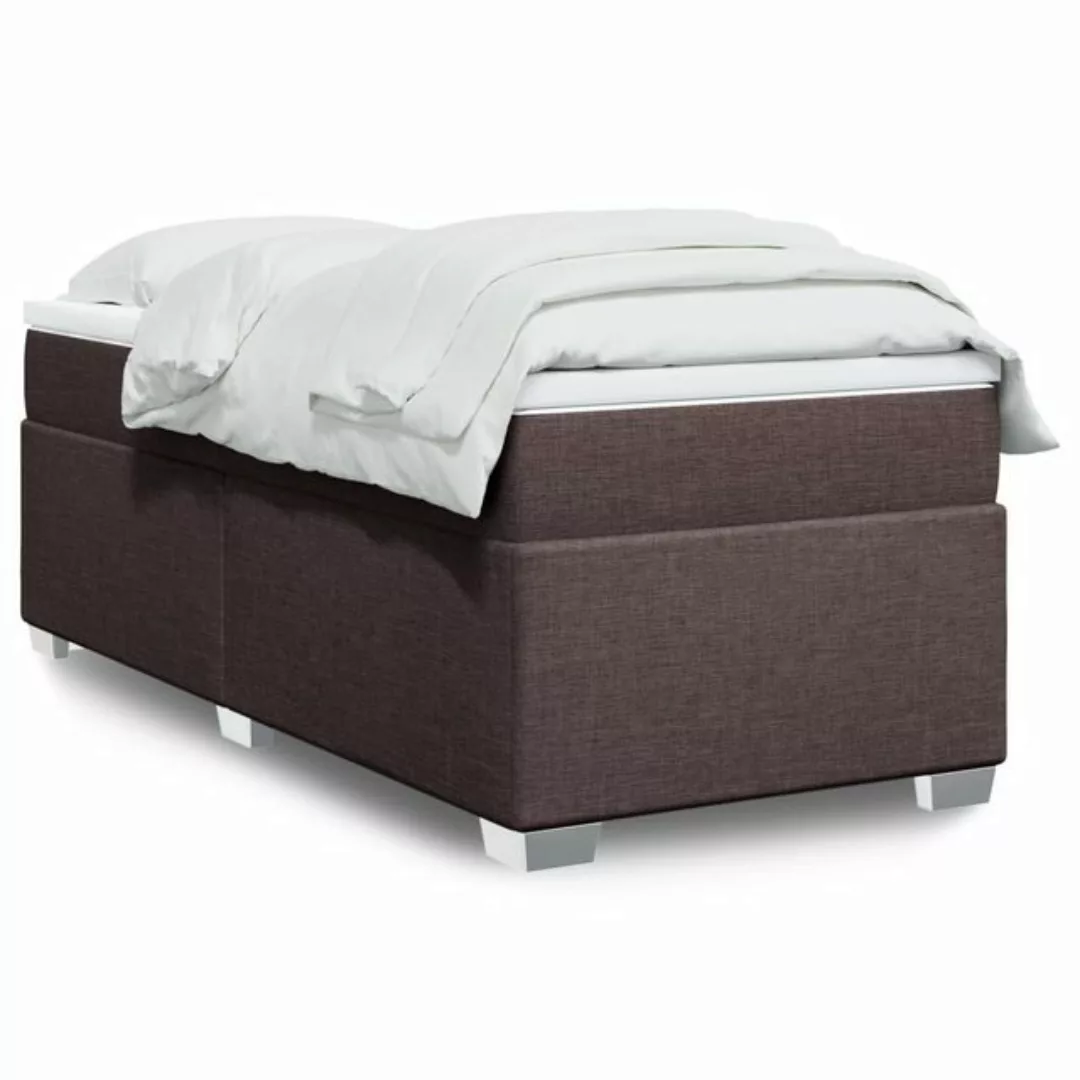 furnicato Bettgestell Boxspringbett mit Matratze Dunkelbraun 100x200 cm Sto günstig online kaufen