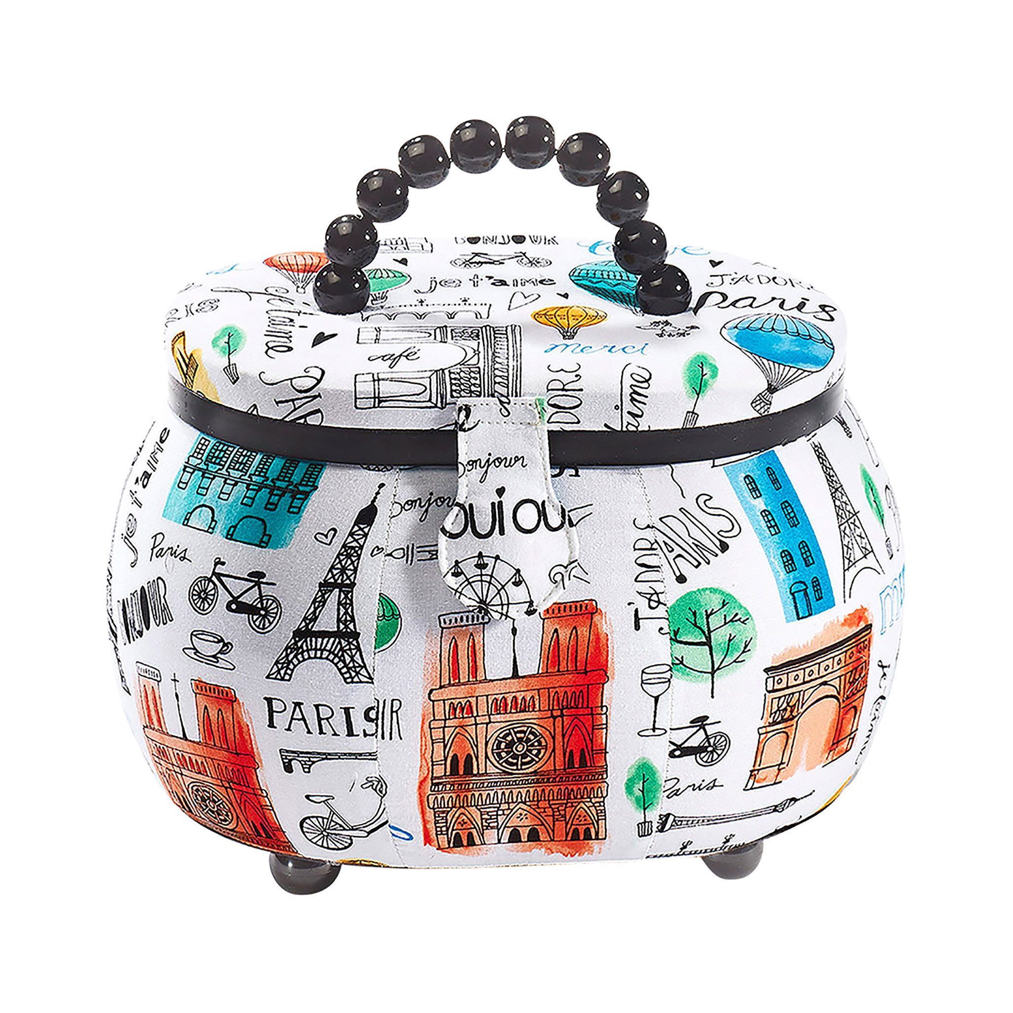 Kobolo Nähkorb Nähkästchen oval aus Kunststoff-Textil günstig online kaufen