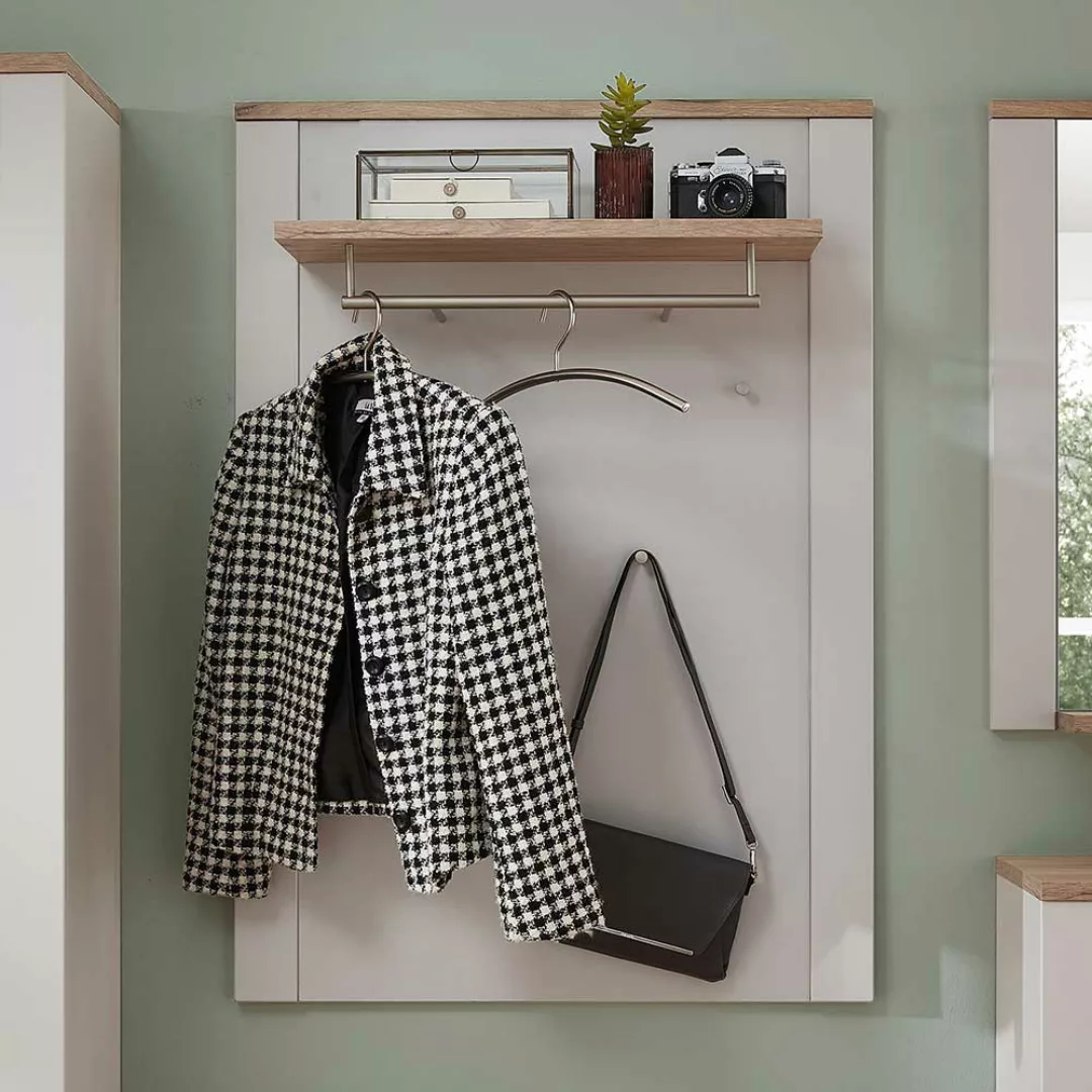 Wandgarderobe mit Kleiderstange im Landhausstil 115 cm hoch günstig online kaufen