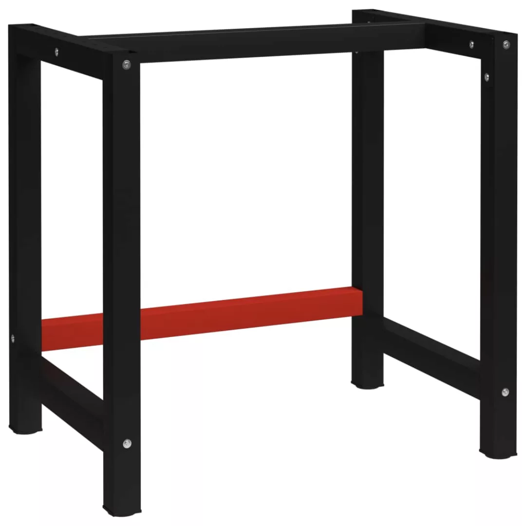 Werkbankgestell Metall 80x57x79 Cm Schwarz Und Rot günstig online kaufen