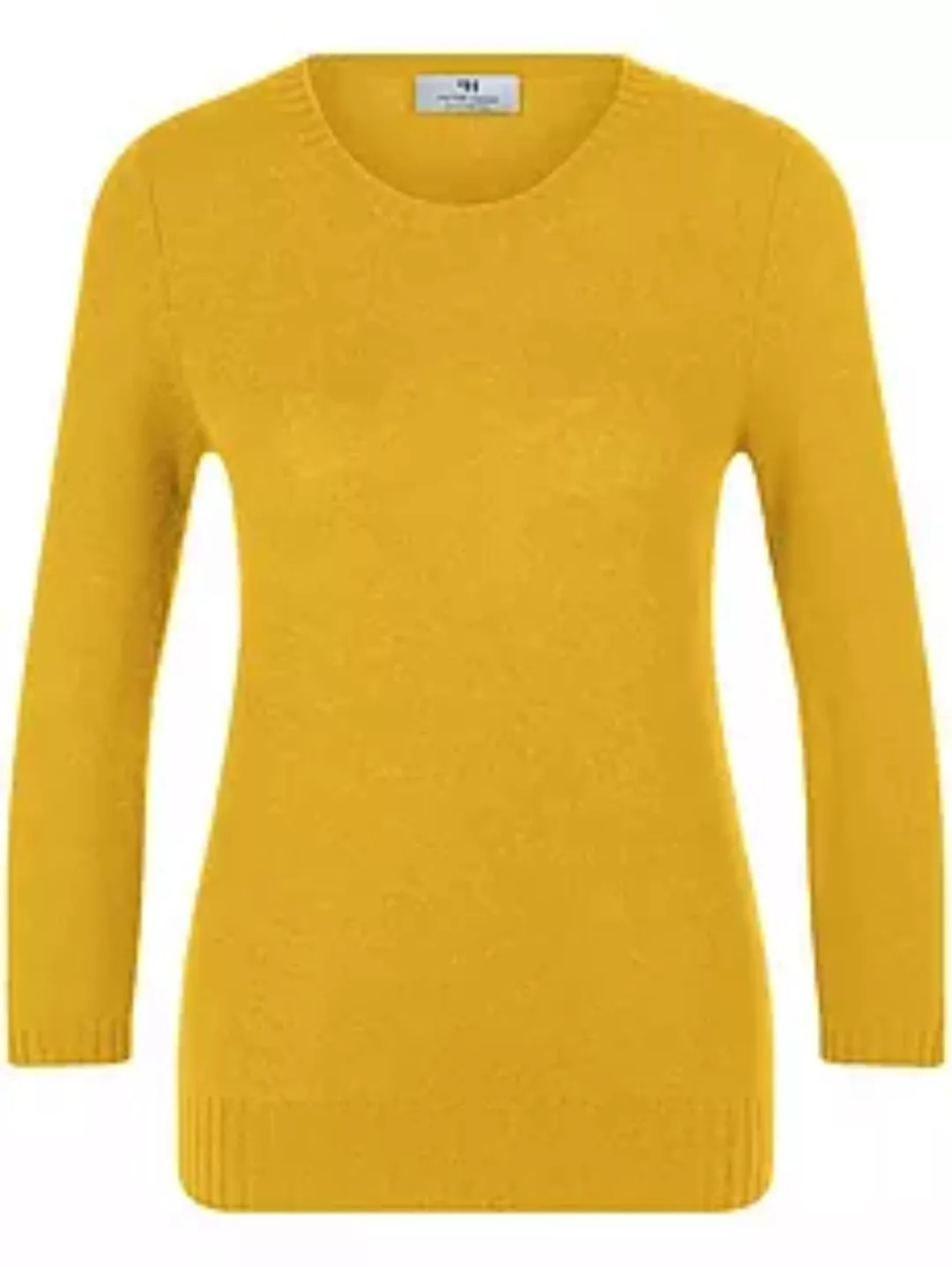 Rundhals-Pullover aus 100% Premium-Kaschmir Peter Hahn Cashmere gelb günstig online kaufen