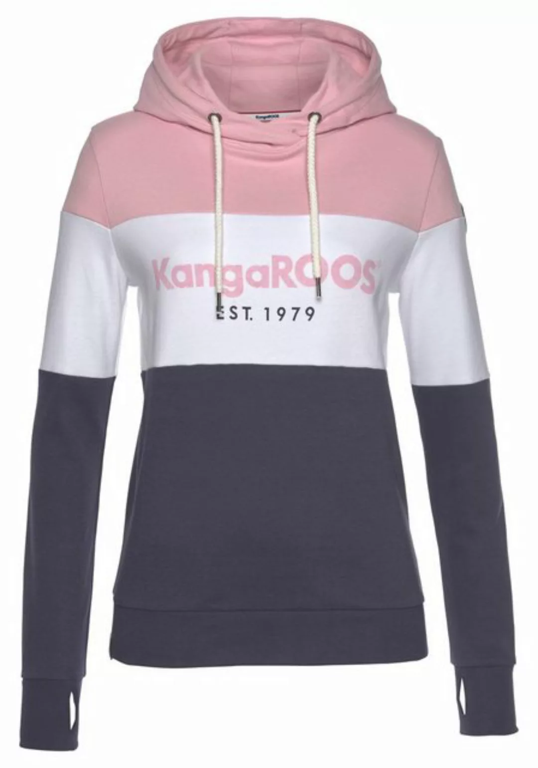 KangaROOS Hoodie Langarm mit Daumenlöchern, figurumspielend günstig online kaufen