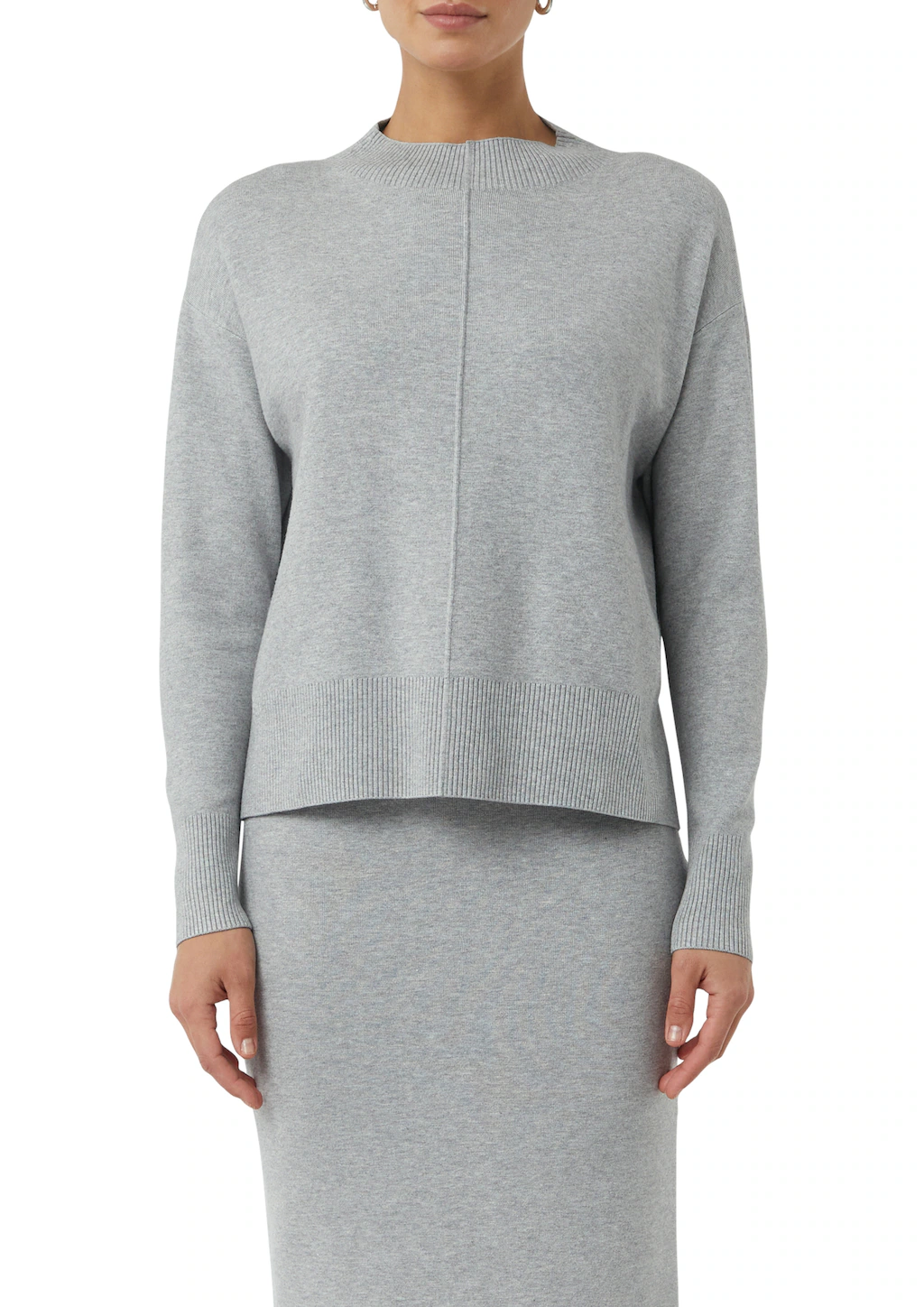 comma casual identity Rundhalspullover "mit Ziehrnaht", casual, Rundhals, s günstig online kaufen