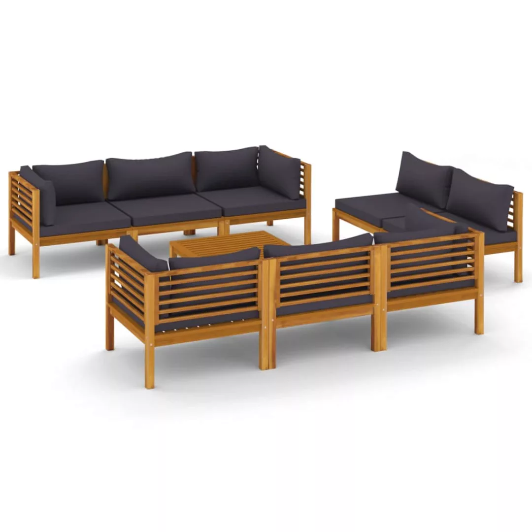 9-tlg. Garten-lounge-set Mit Kissen Massivholz Akazie günstig online kaufen