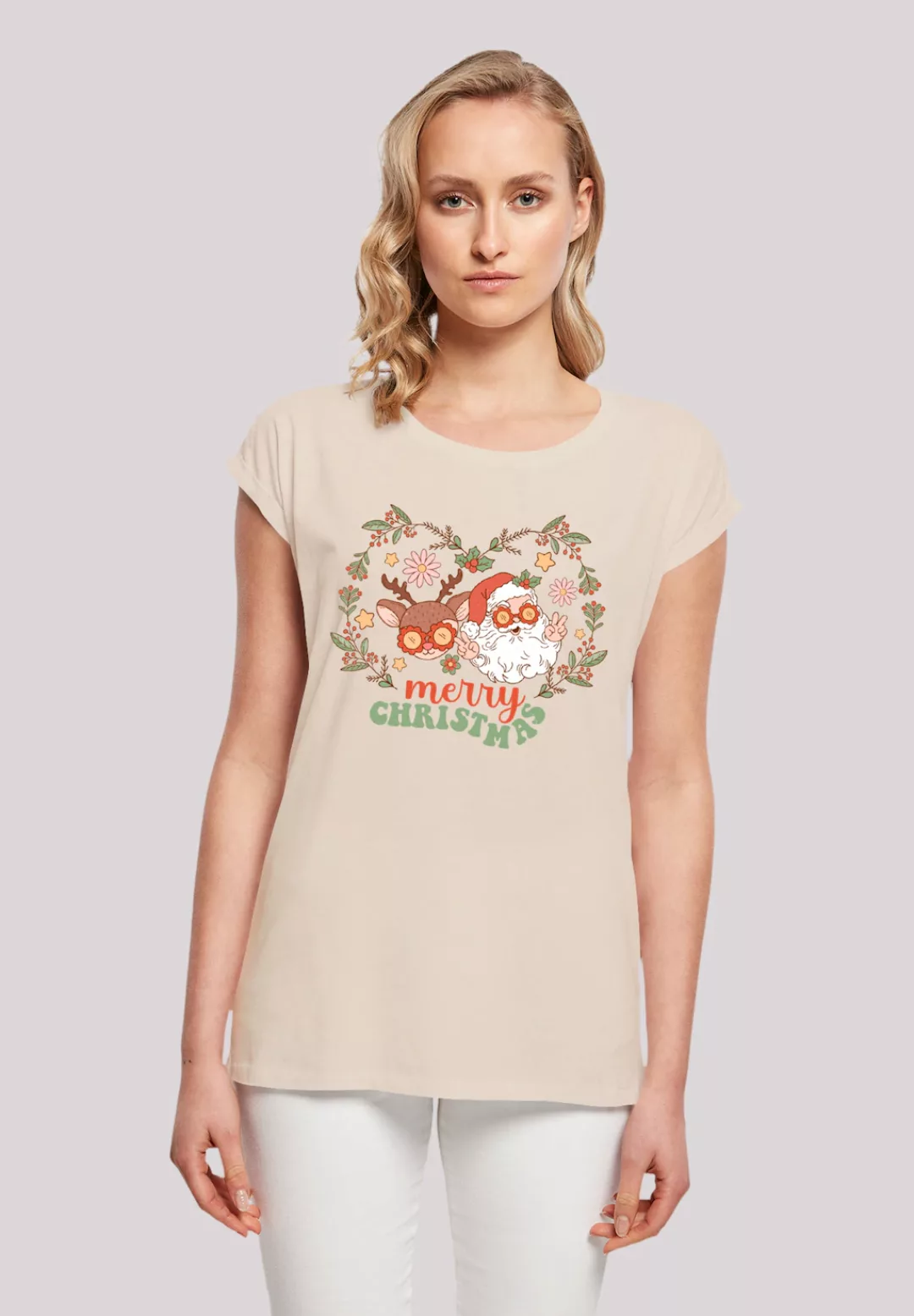 F4NT4STIC T-Shirt "Weihnachten Hippie Santa And Reindeer", Premium Qualität günstig online kaufen