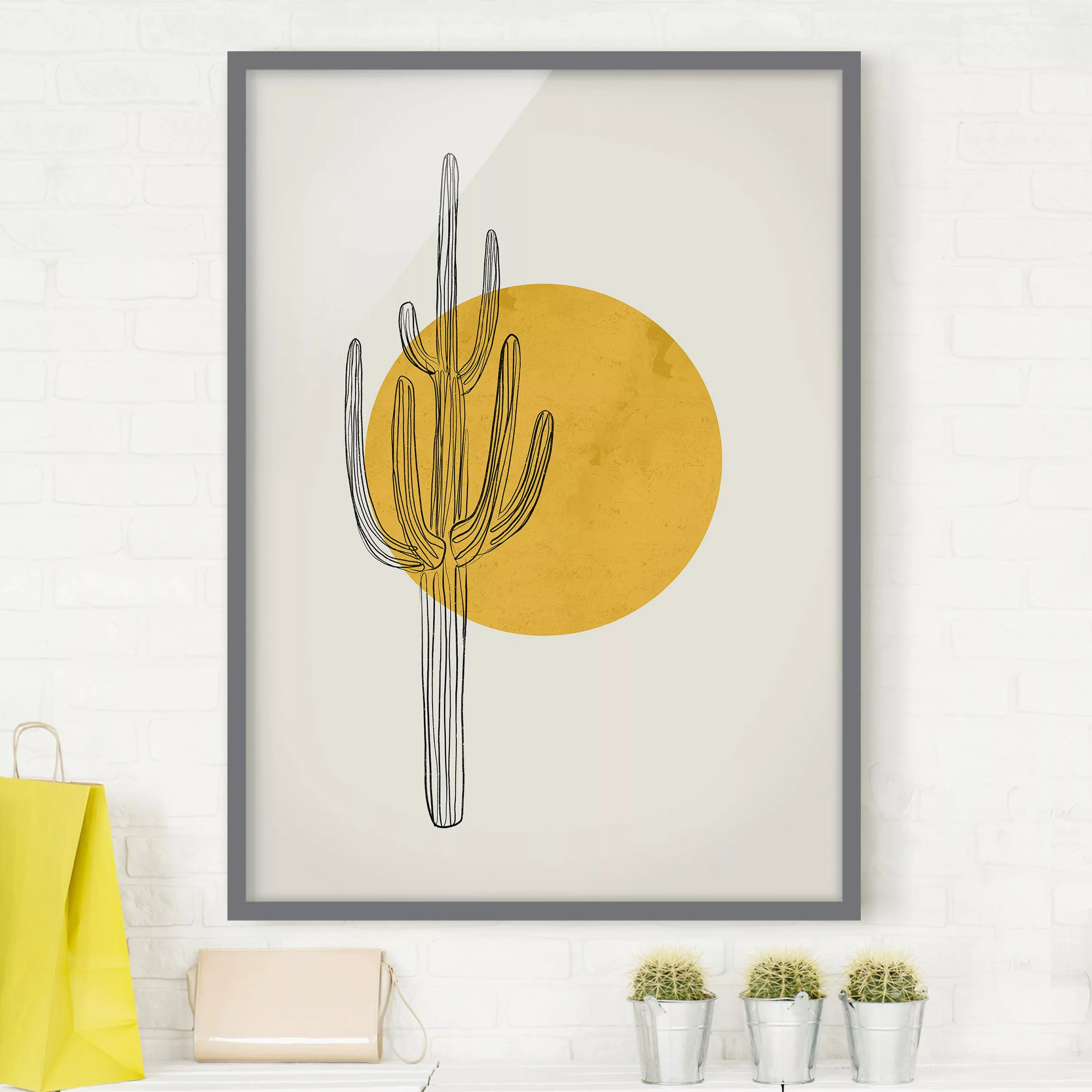 Bild mit Rahmen Saguaro Kaktus günstig online kaufen
