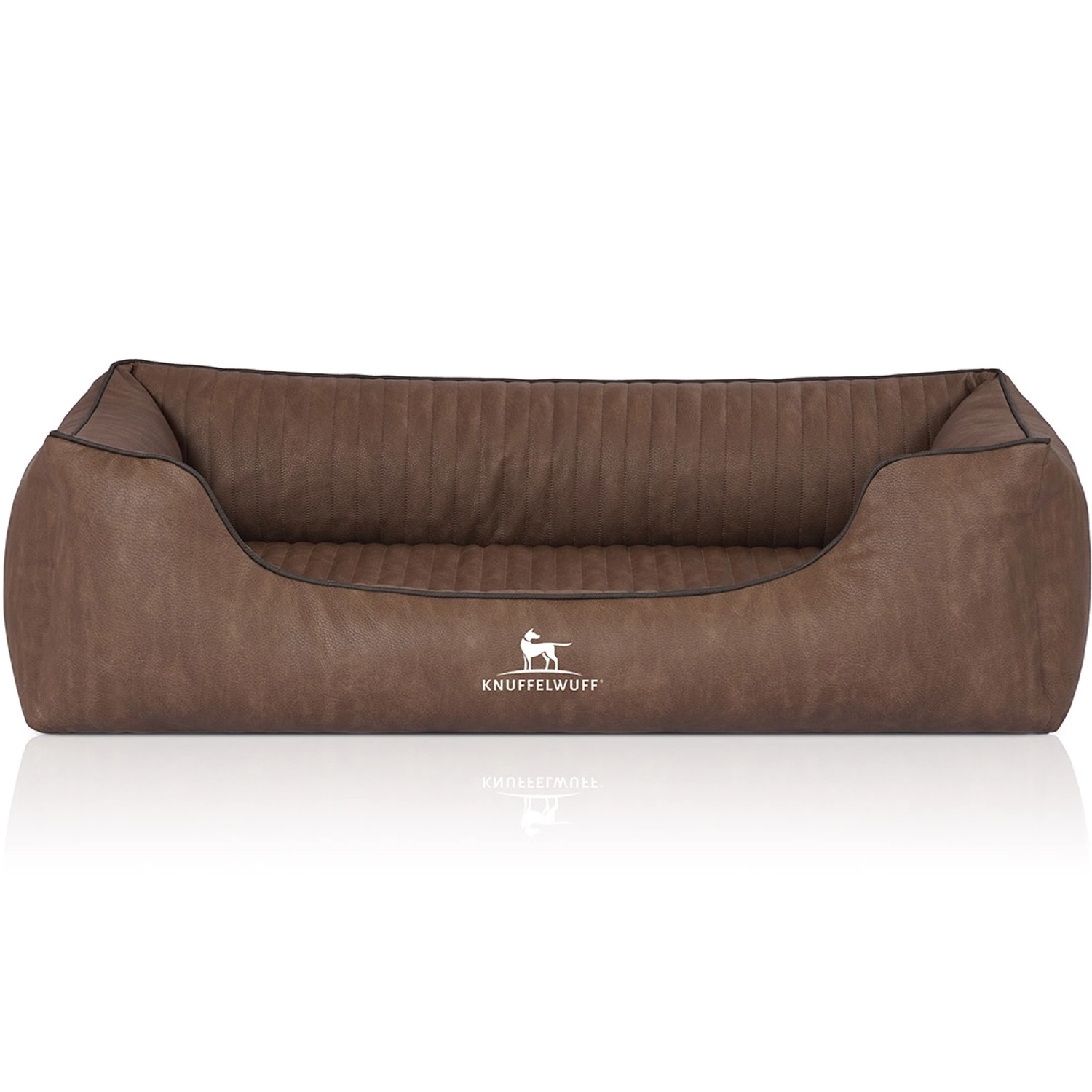 Knuffelwuff Hundebett Tampa Orthopädisch Kunstleder XXL 120 x 85cm Braun günstig online kaufen