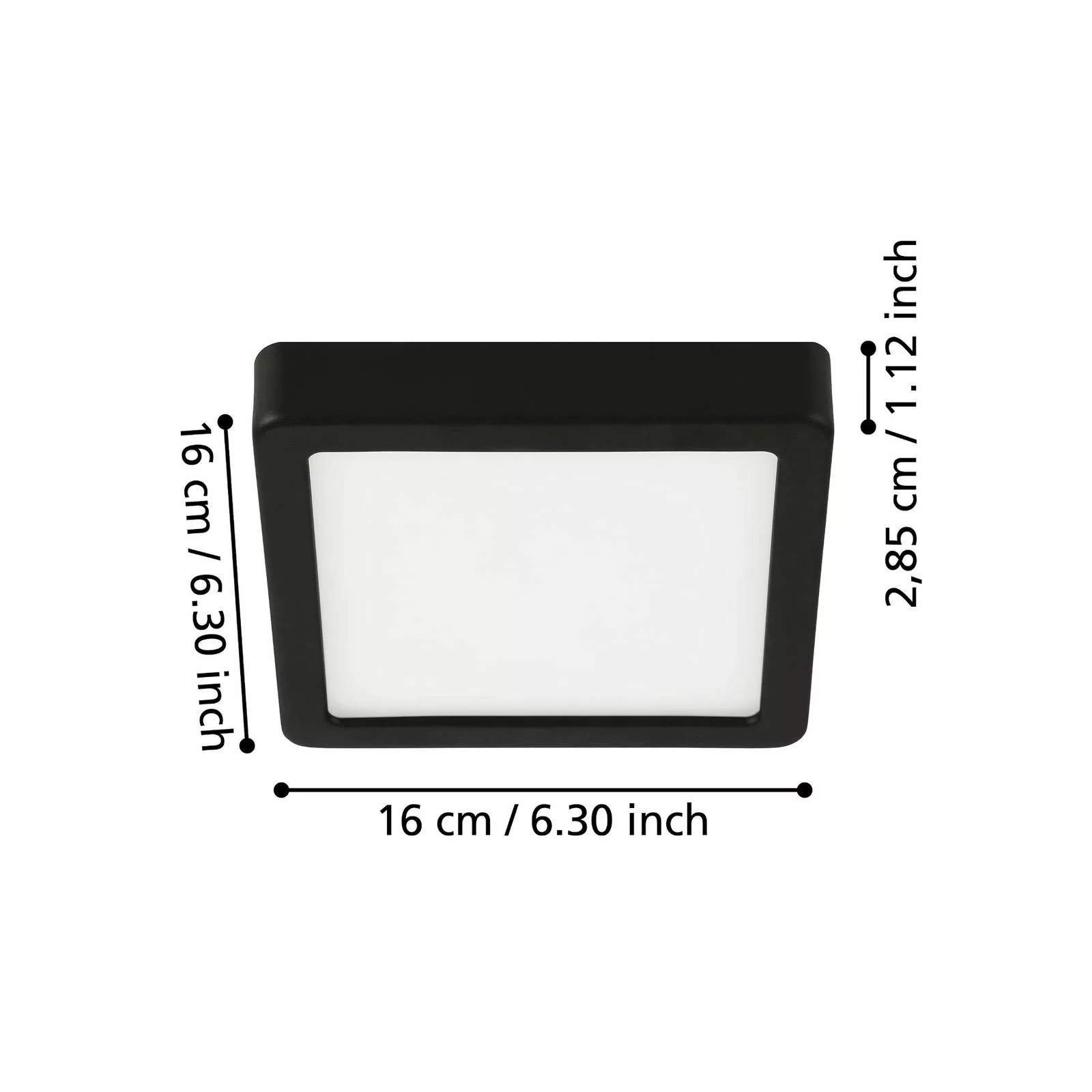 LED-Deckenlampe Fueva 5 IP44 3000K schwarz 16x16cm günstig online kaufen