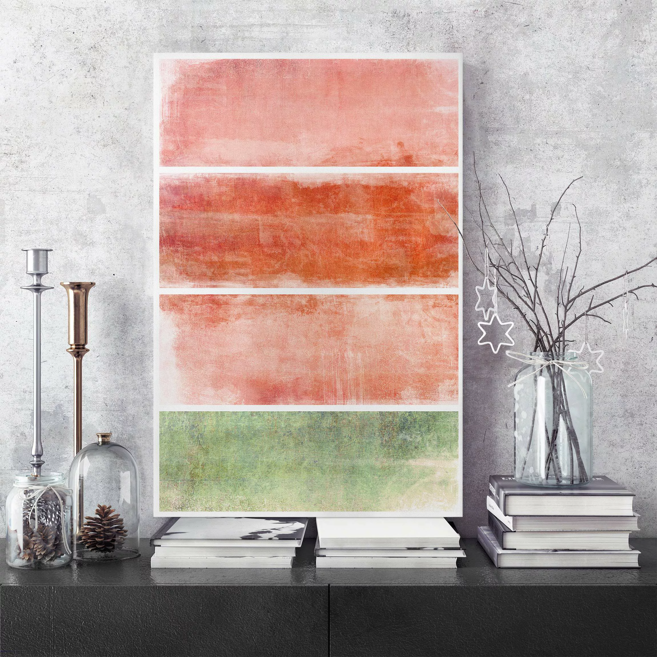 Leinwandbild Abstrakt - Hochformat Colour Harmony Red günstig online kaufen