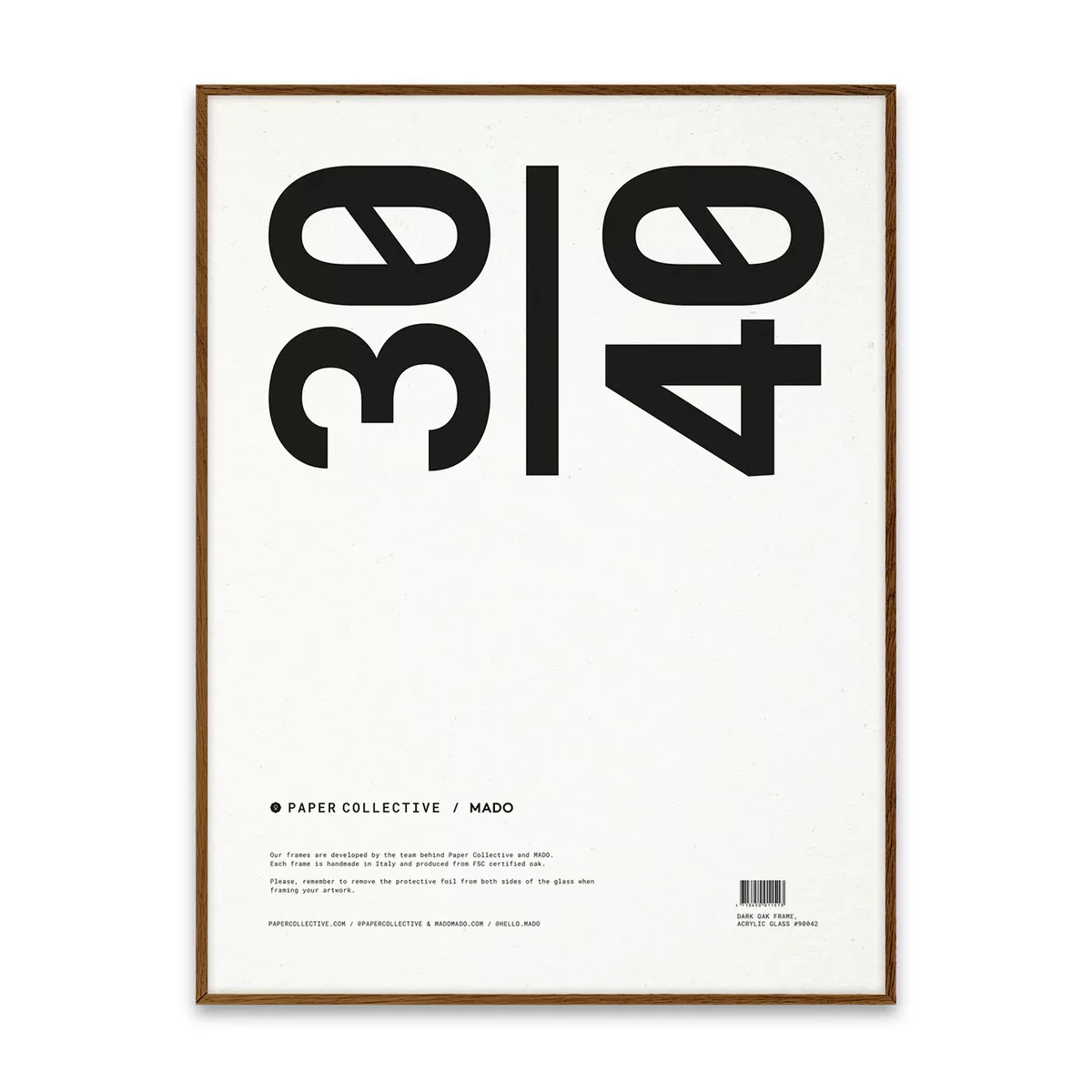 Paper Collective Bilderrahmen Plexiglas-dunkle Eiche 30 x 40cm günstig online kaufen