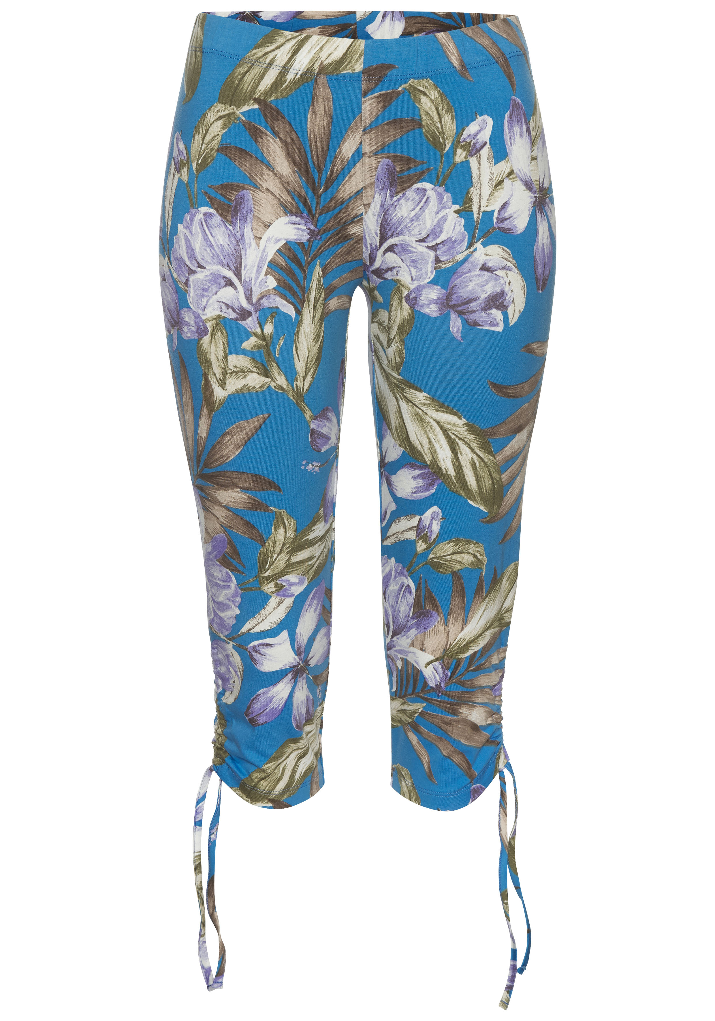 LASCANA Caprileggings, mit seitlicher Raffung und Allover-Druck, 3/4-Länge, günstig online kaufen