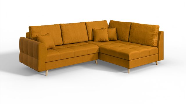 S-Style Möbel Ecksofa Cuba mit Holzfüßen im skandinavischen Stil, Ottomane günstig online kaufen