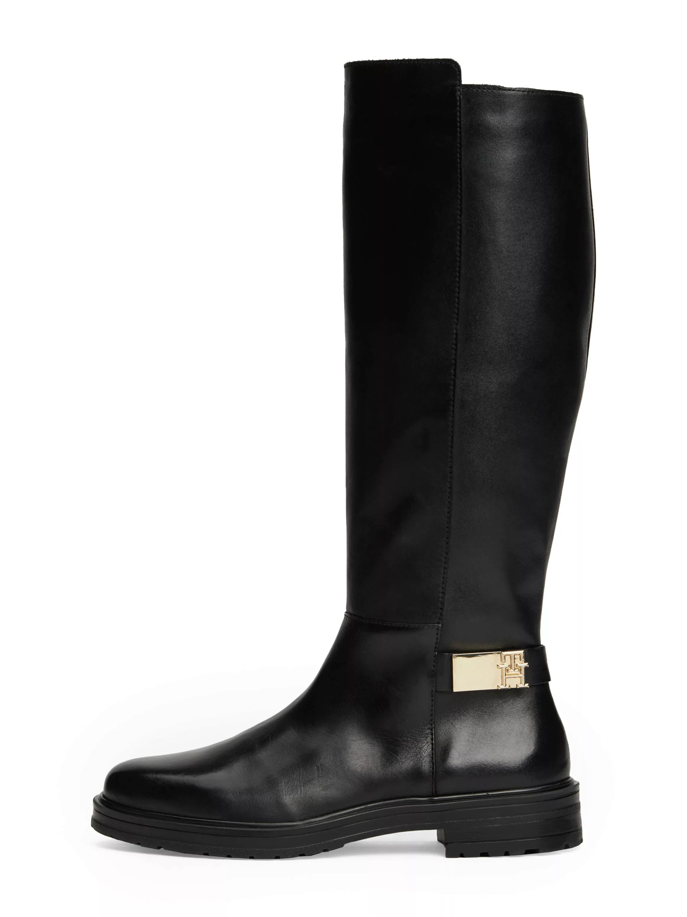 Tommy Hilfiger Stiefel "TH LOGO LEATHER LONG BOOT", Blockabsatz, Businessst günstig online kaufen